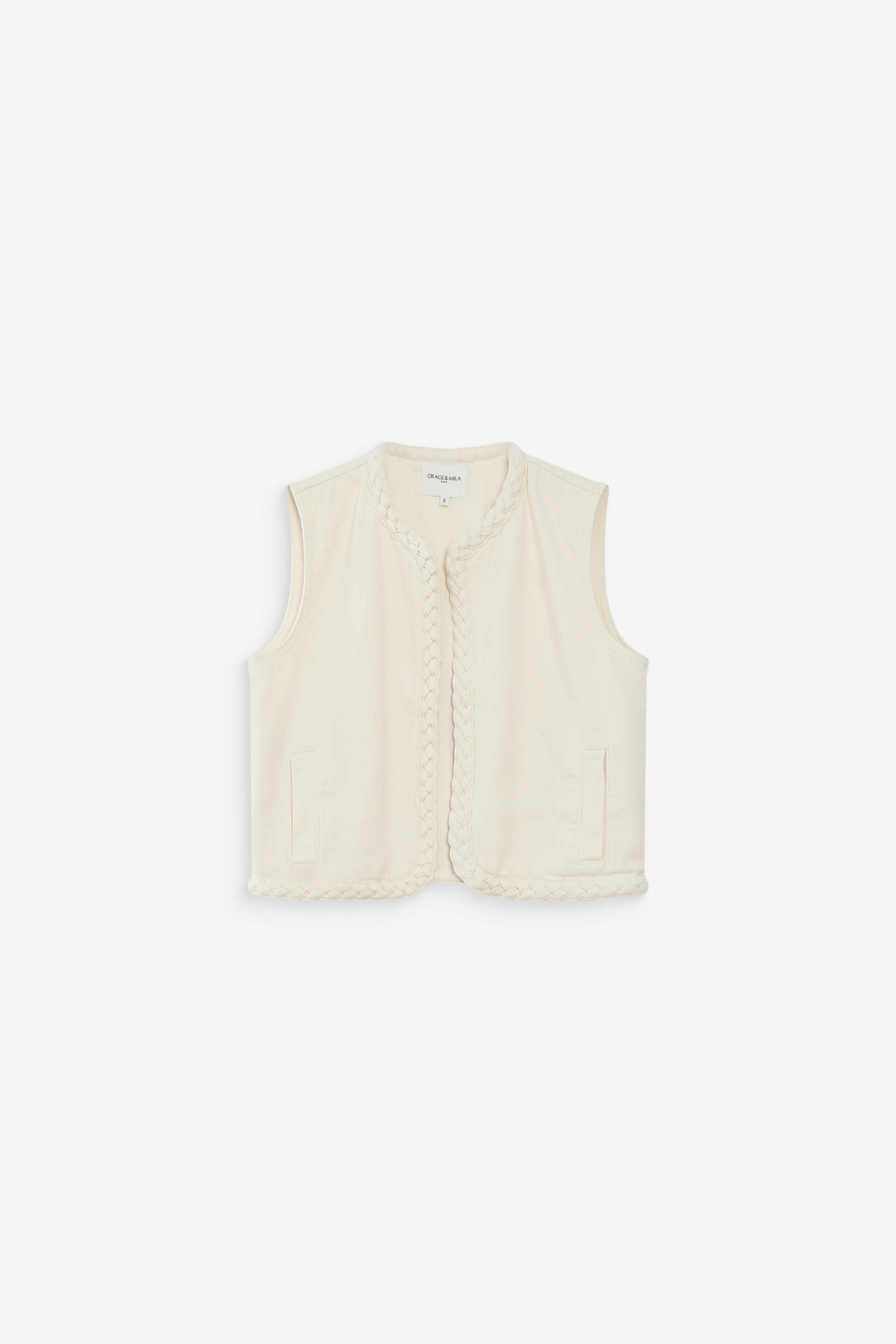 VERONA SLEEVELESS JACKET - ECRU