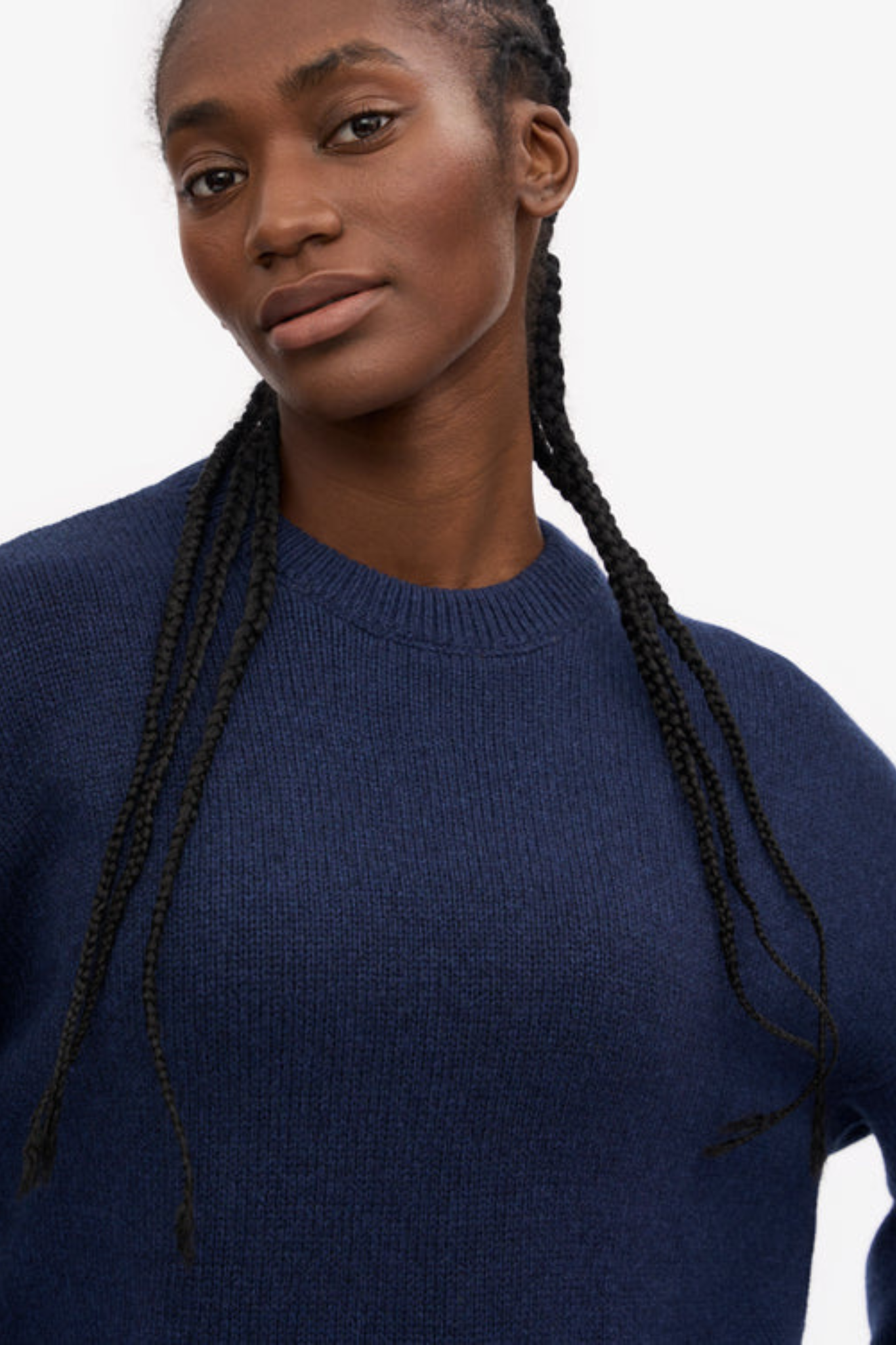 OVERSIZED MERINO WOOL CREW - MARINE BLUE