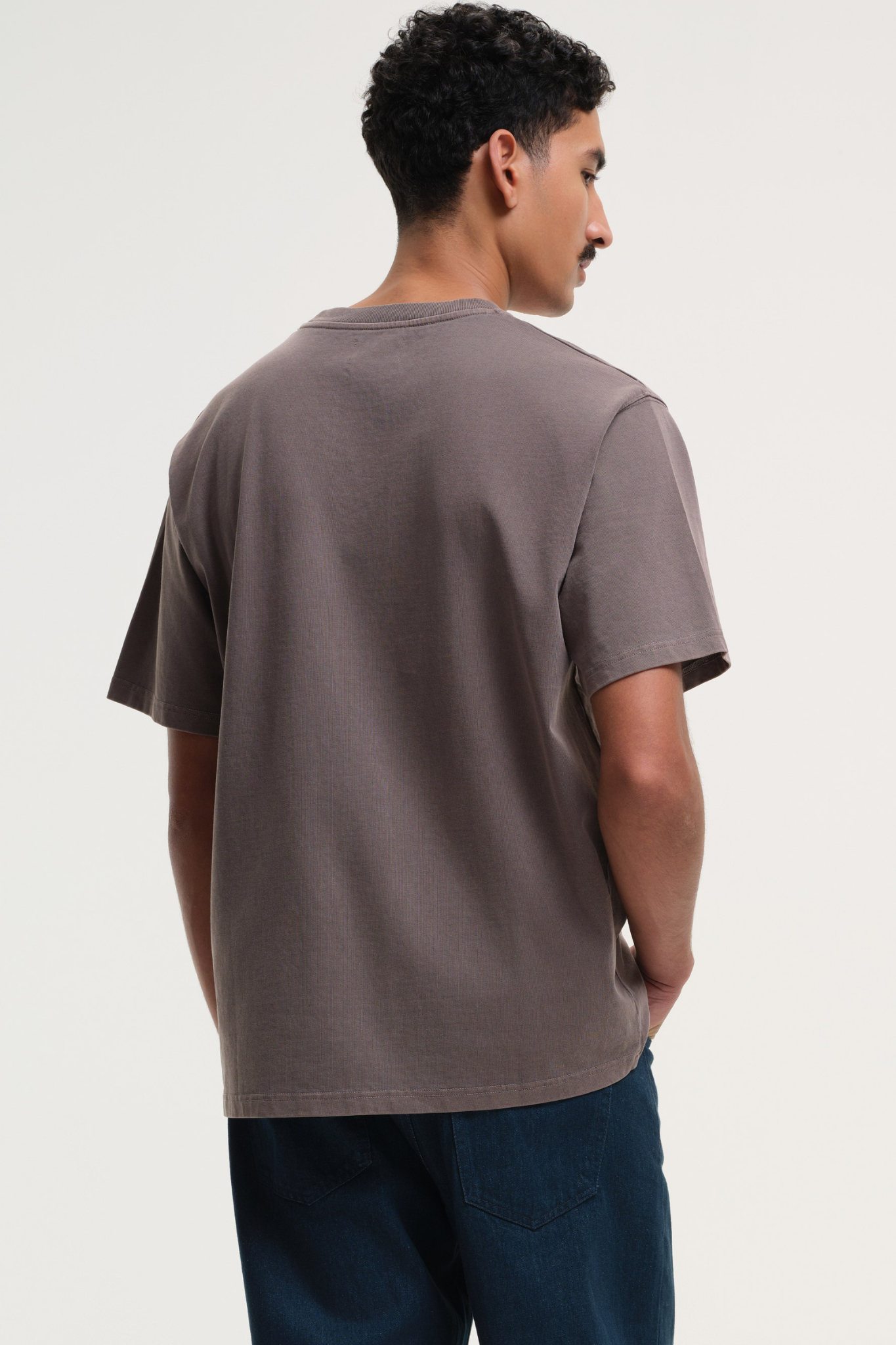 STONEWASH T-SHIRT - DARK BROWN