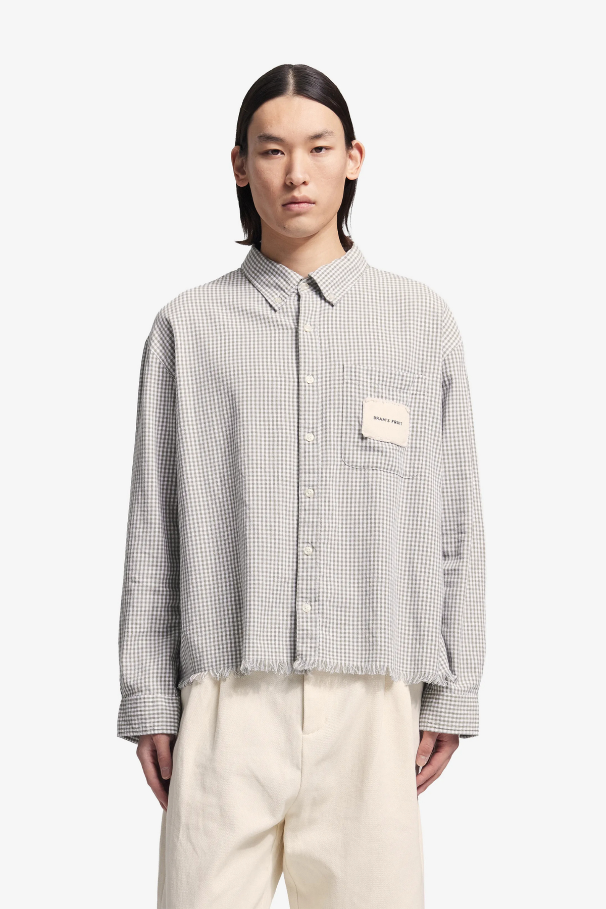 DISTRESSED FARMER'S LS SHIRT - OLIVE GREEN