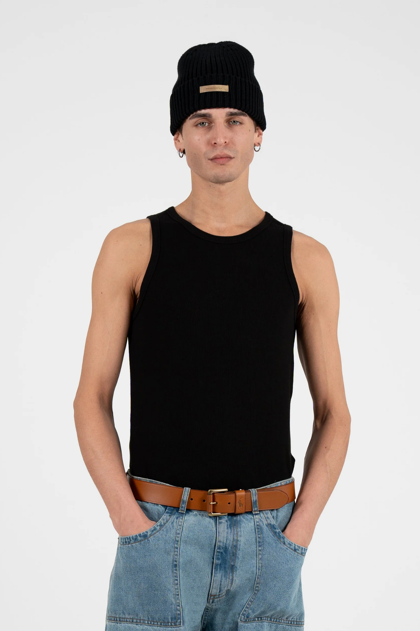 THE EMBROIDERY TANK TOP - BLACK