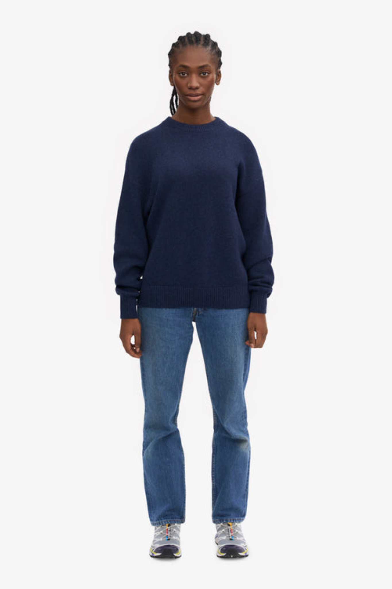 OVERSIZED MERINO WOOL CREW - MARINE BLUE