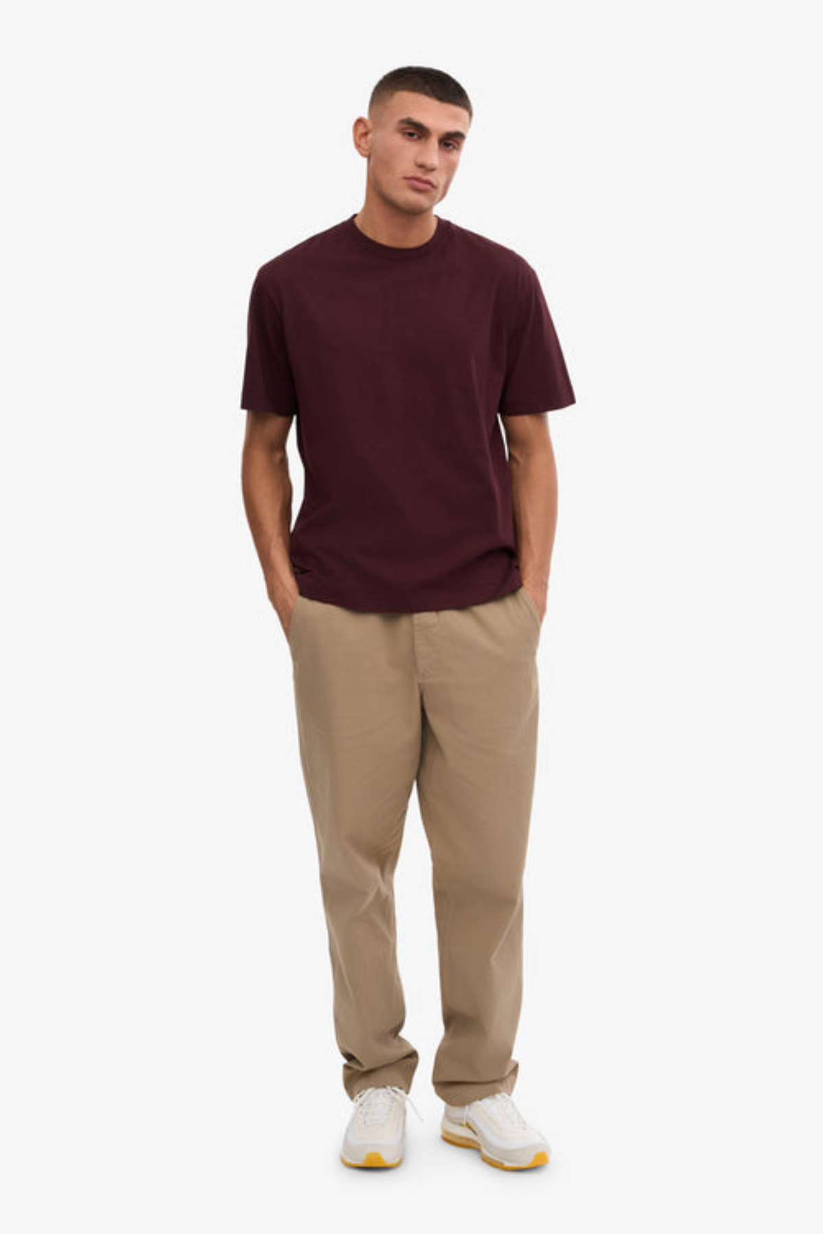 OVERSIZED ORGANIC T-SHIRT - OXBLOOD RED