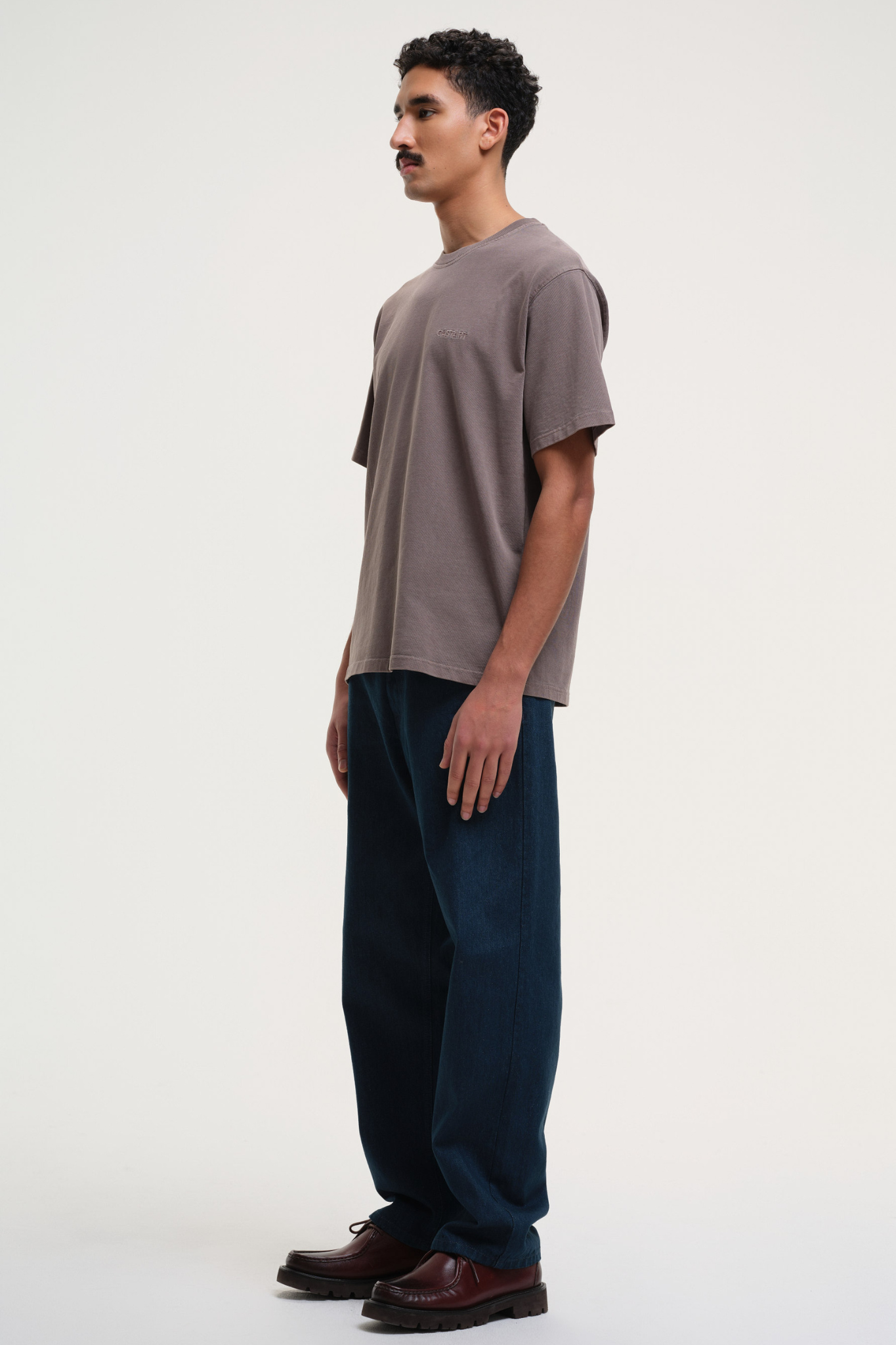 STONEWASH T-SHIRT - DARK BROWN