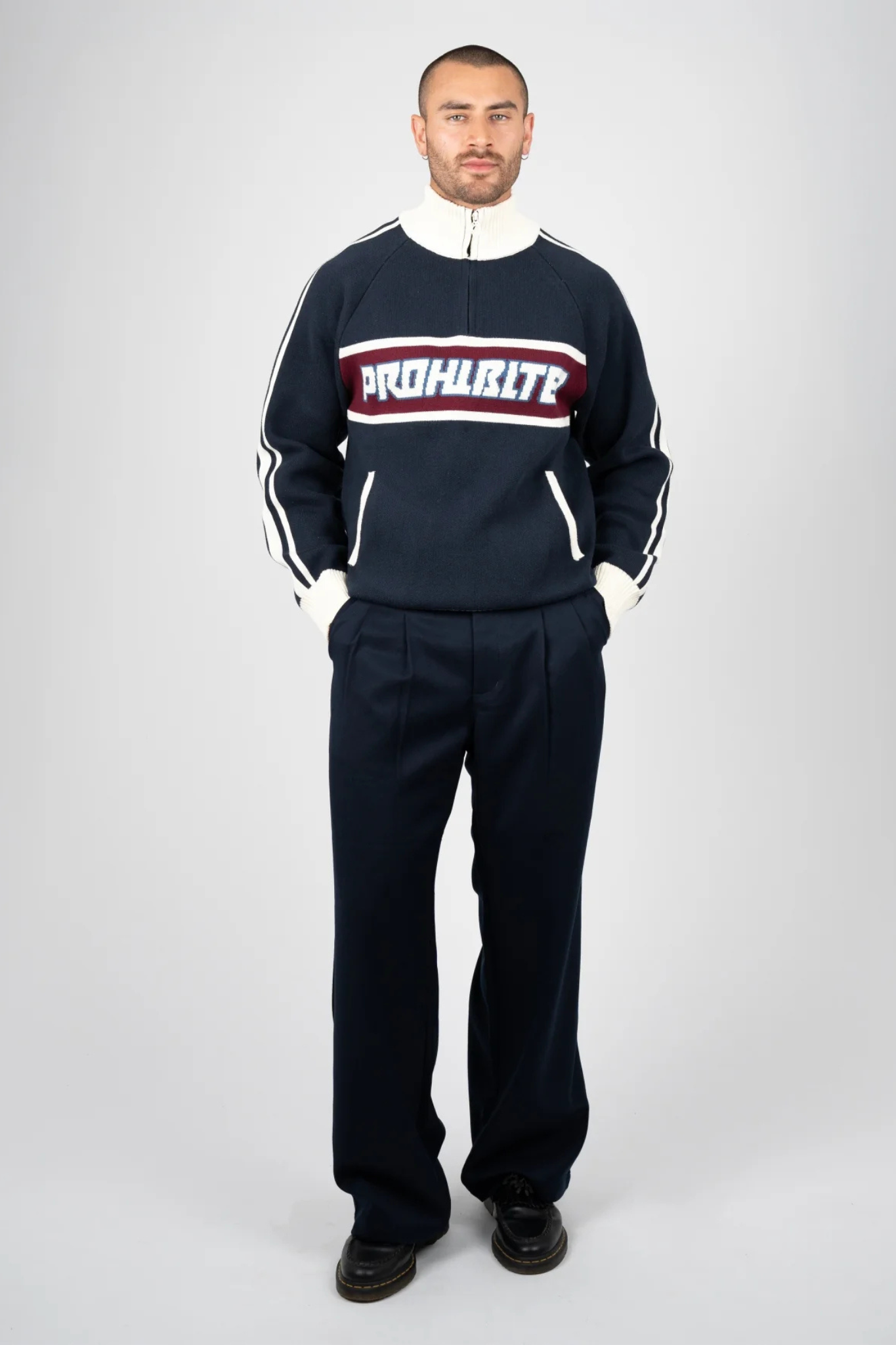 HERITAGE PLEATED PANTS - NAVY