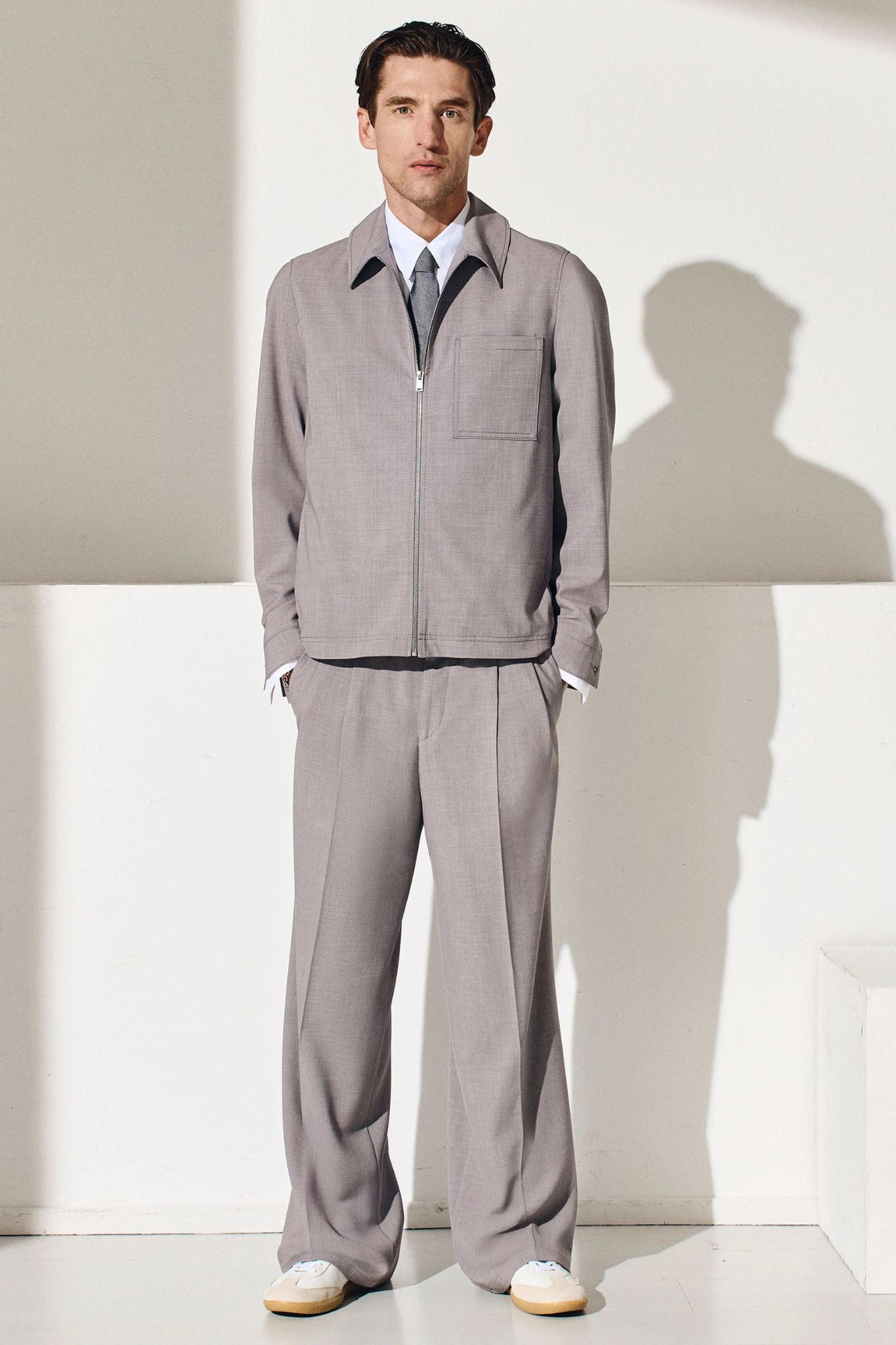 LEEK WIDE TROUSERS - GREY