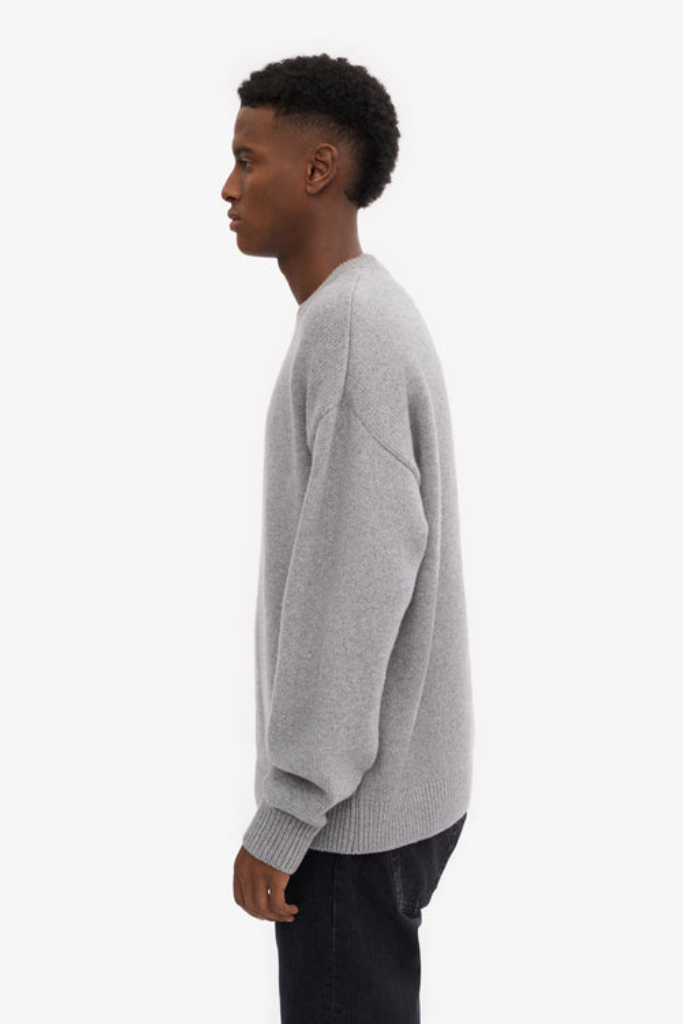 OVERSIZED MERINO WOOL CREW - HEATHER GREY