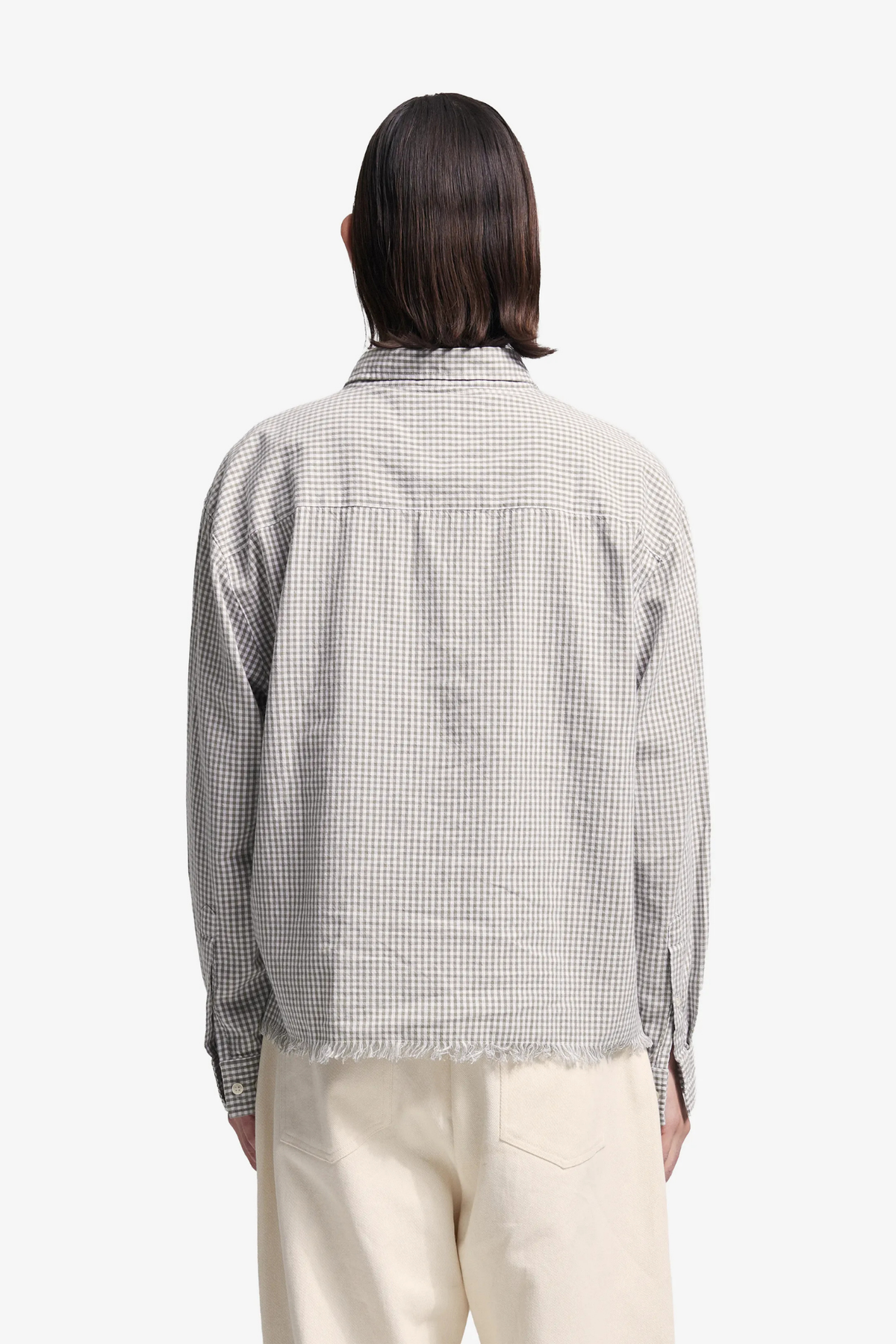 DISTRESSED FARMER'S LS SHIRT - OLIVE GREEN