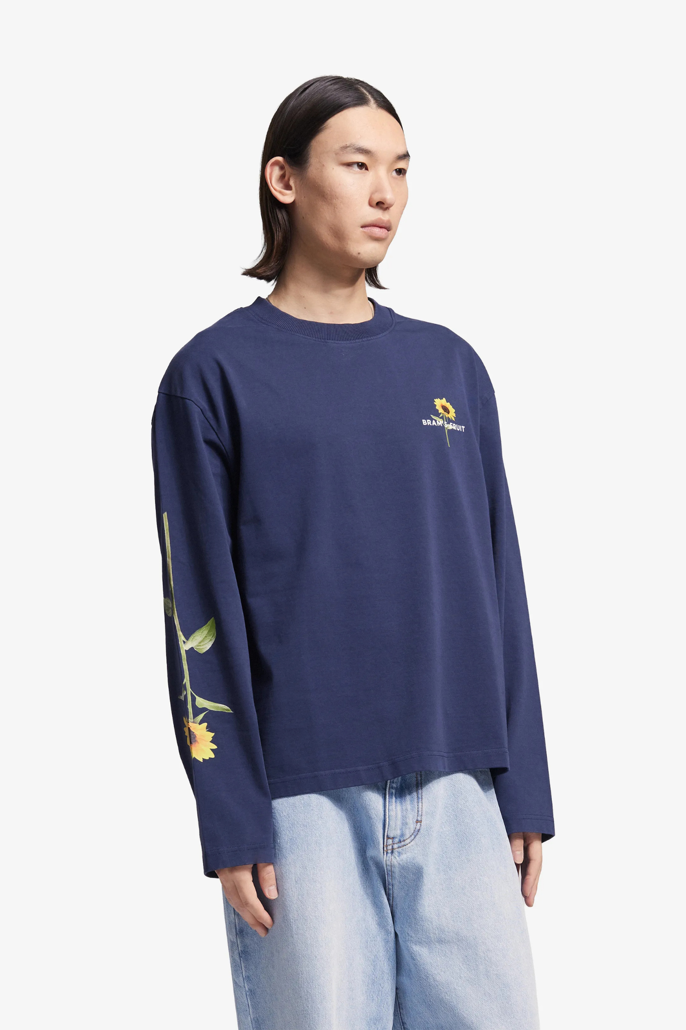 SUNFLOWER LONGSLEEVE T-SHIRT - MIDNIGHT BLUE