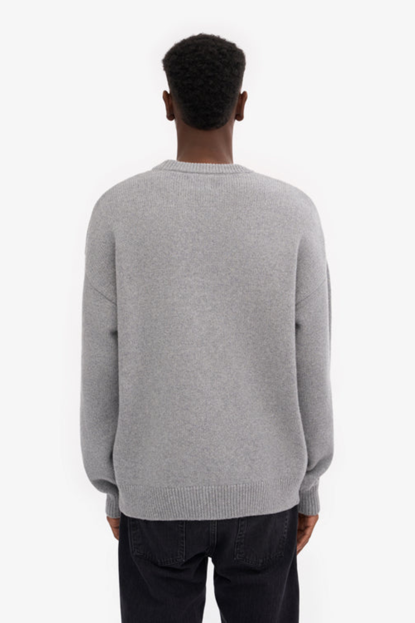 OVERSIZED MERINO WOOL CREW - HEATHER GREY