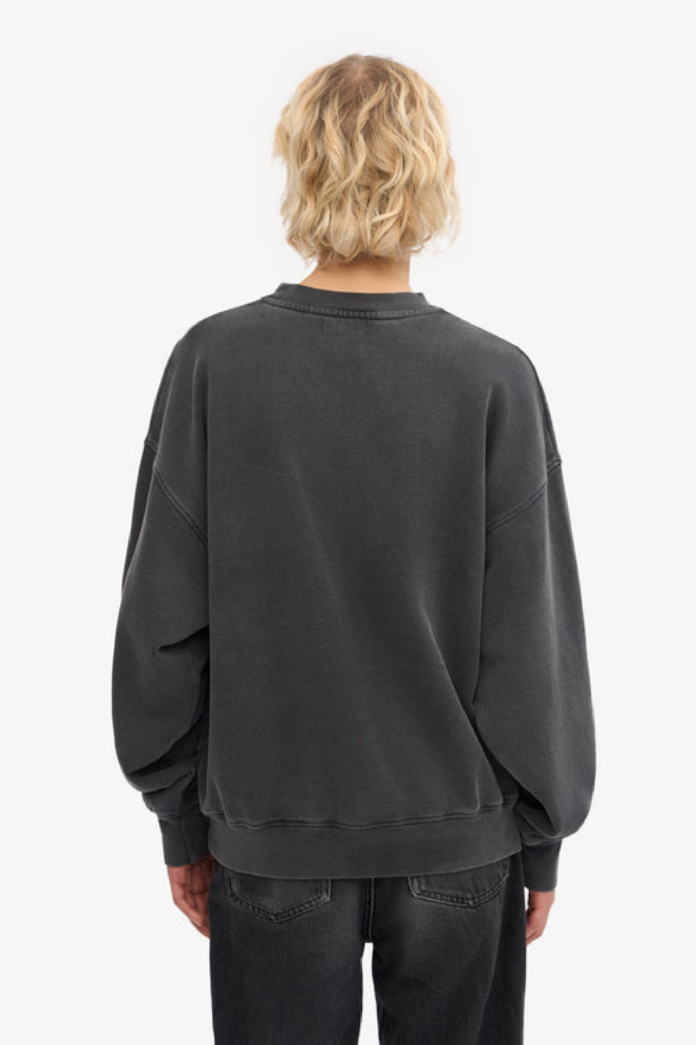ORGANIC OVERSIZED CREW - FADED BLACK
