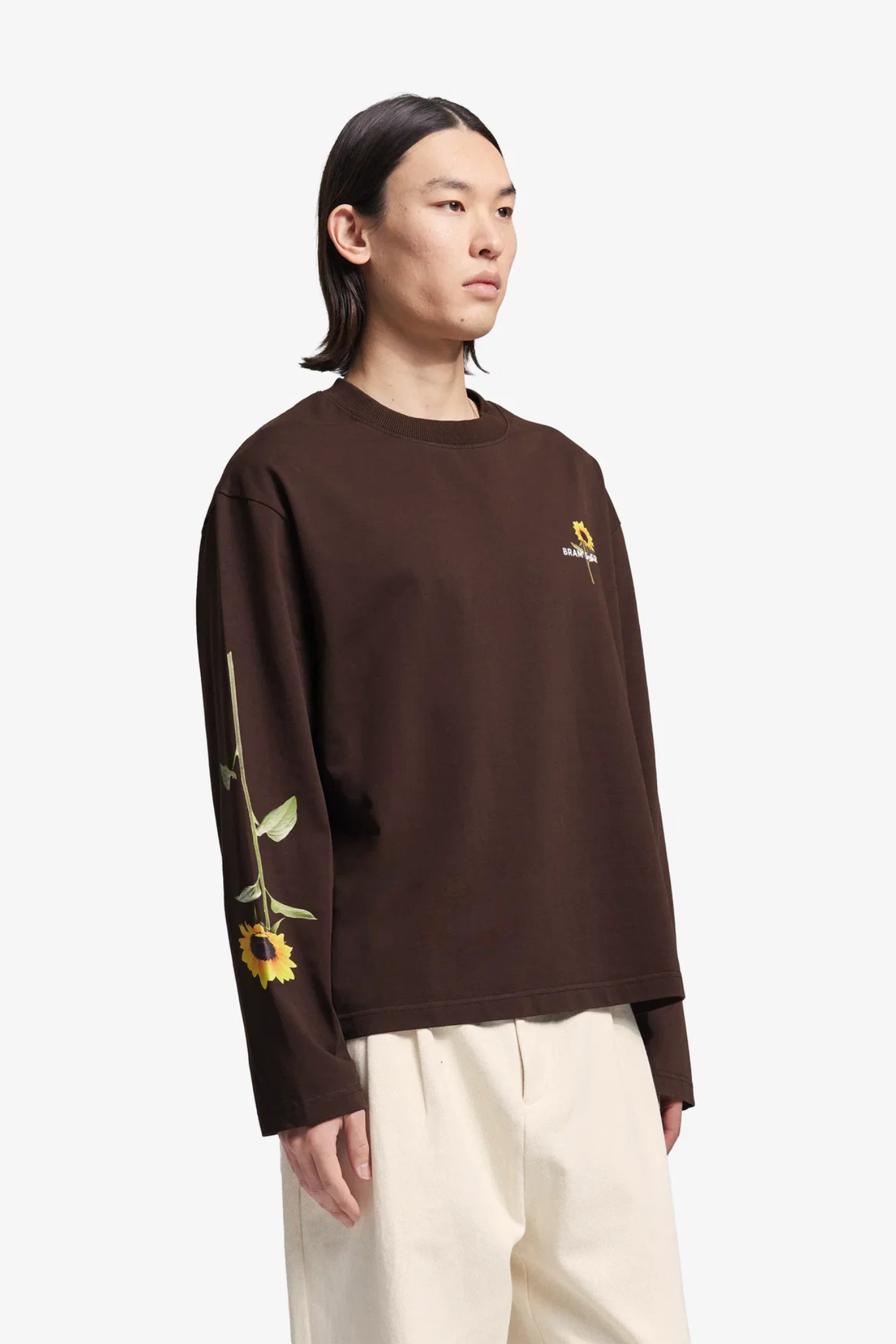 SUNFLOWER LONGSLEEVE T-SHIRT - BROWN