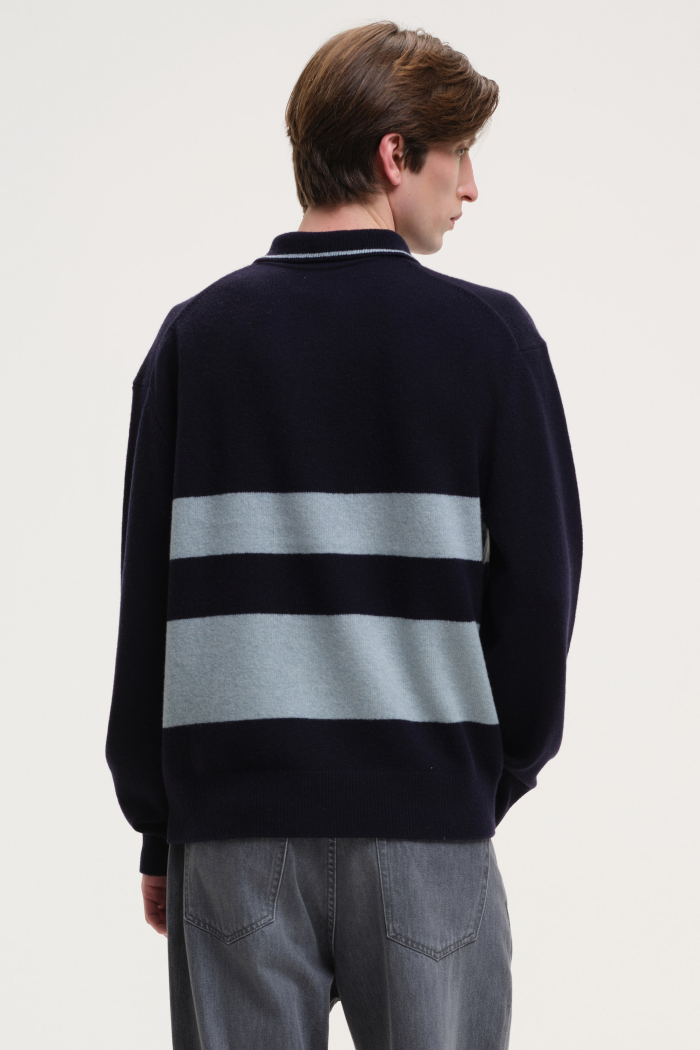 YOURHOUSE STRIPED POLO KNIT - NAVY