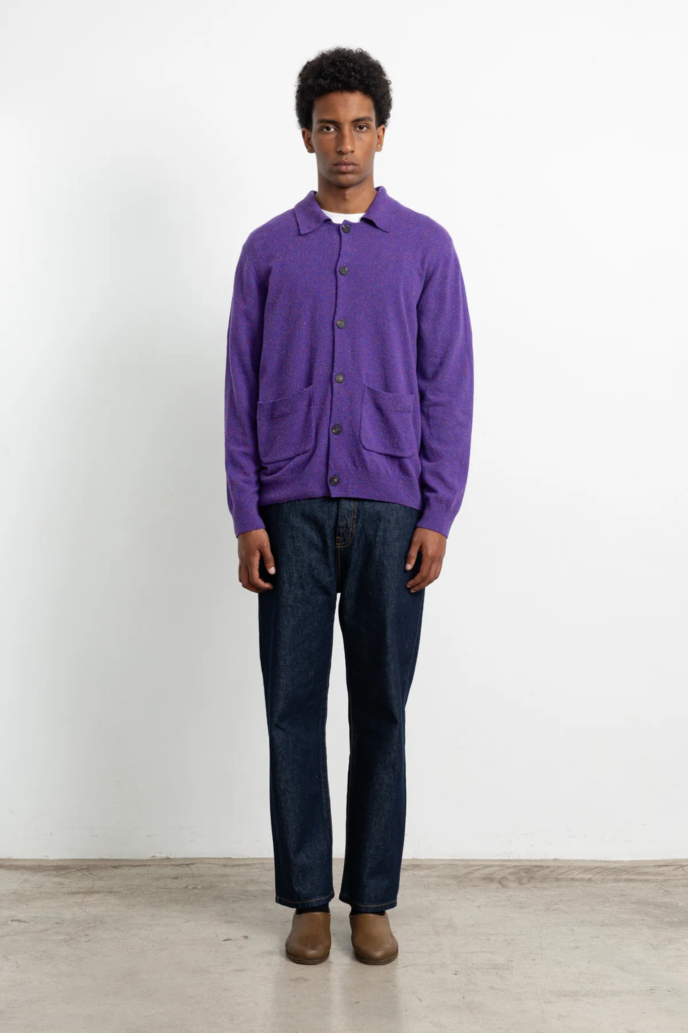 AXIAL CARDIGAN - PLAIN PURPLE