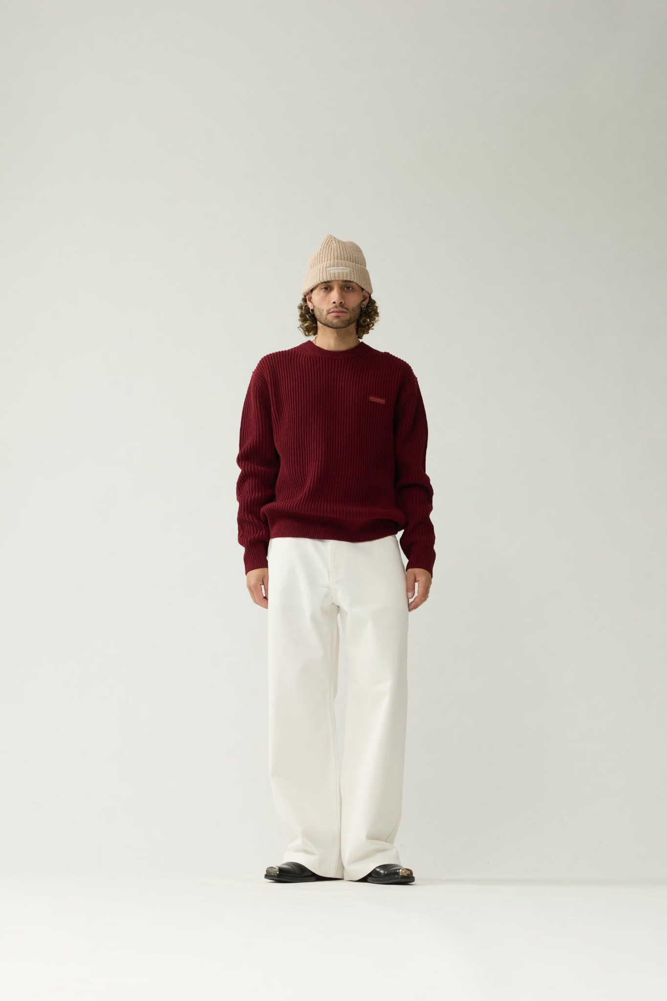KNITTED CREWNECK - BURGUNDY