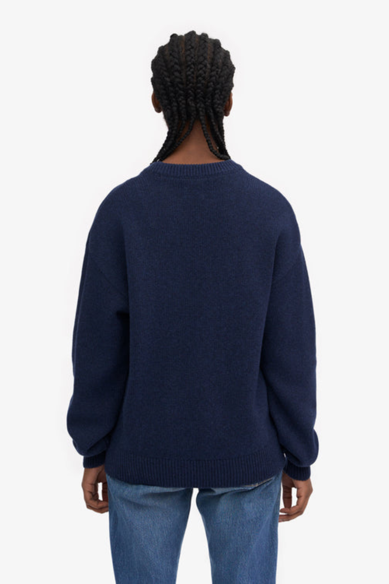 OVERSIZED MERINO WOOL CREW - MARINE BLUE