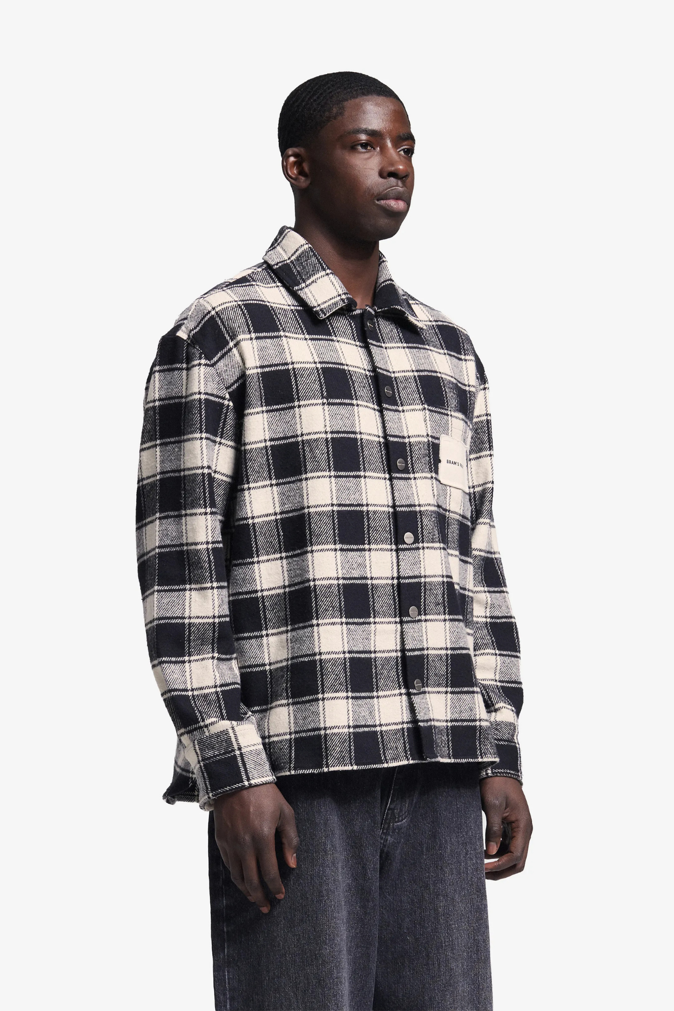 FLANEL OVERSHIRT - BLACK