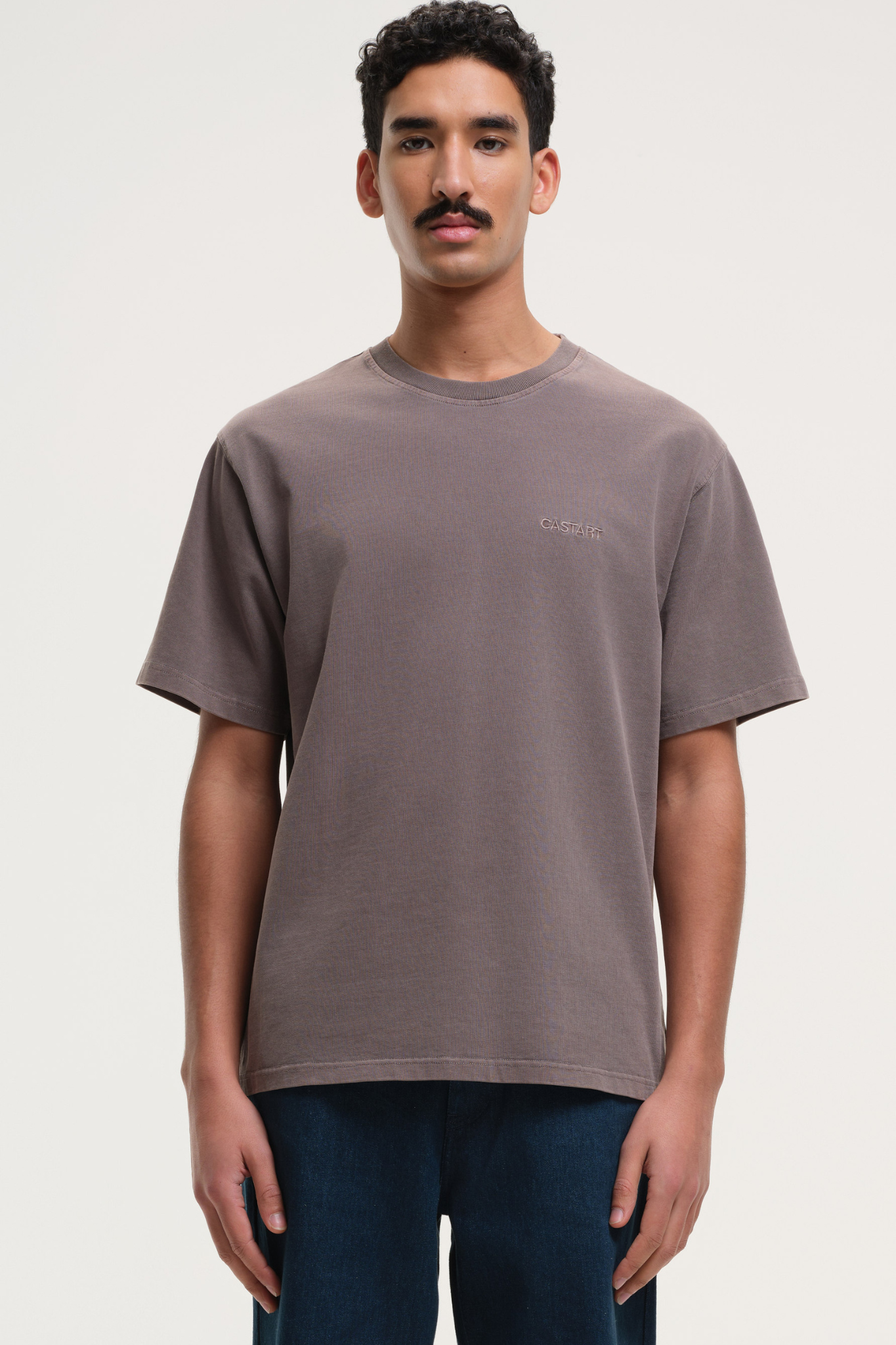 STONEWASH T-SHIRT - DARK BROWN