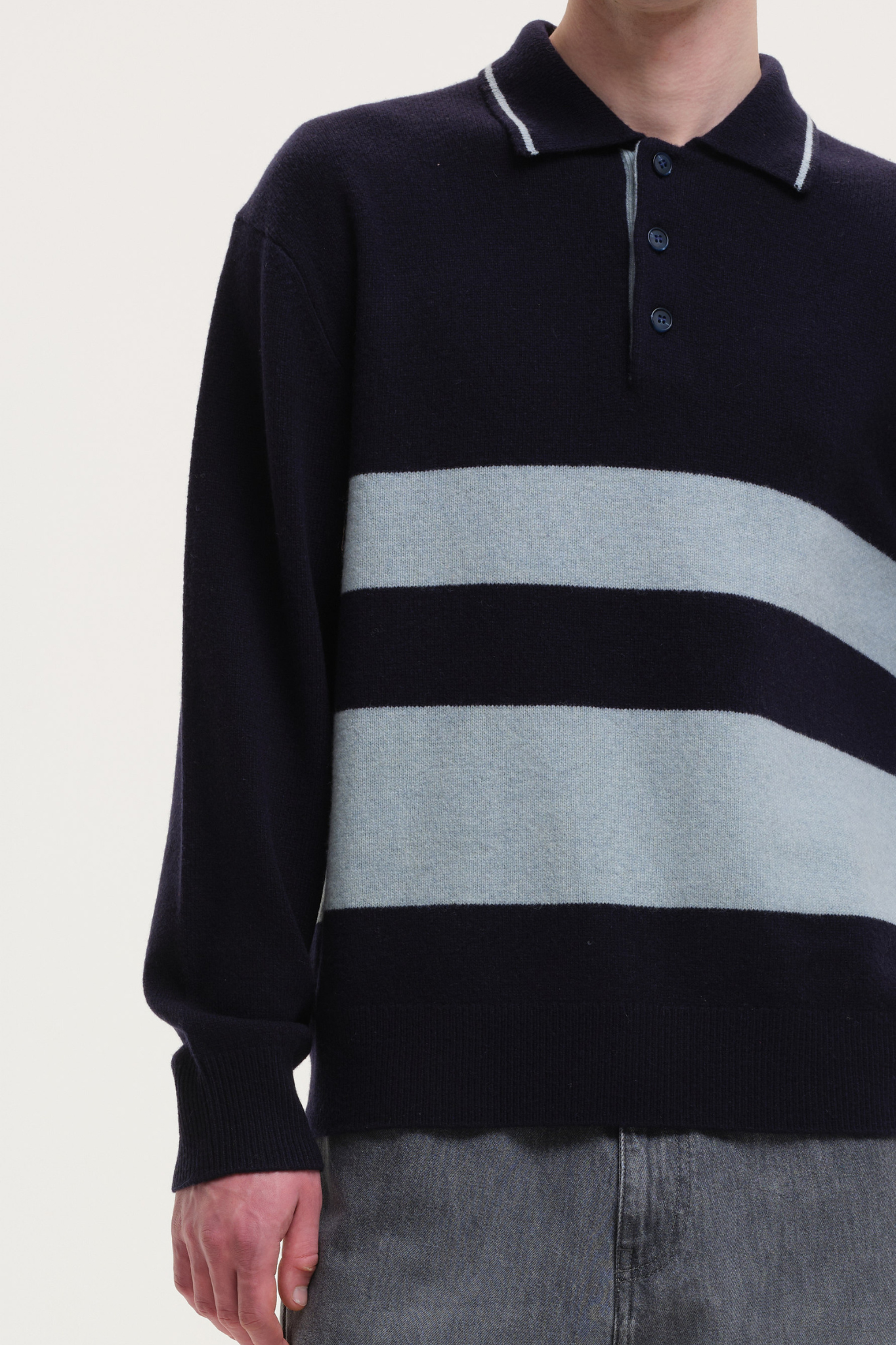 YOURHOUSE STRIPED POLO KNIT - NAVY