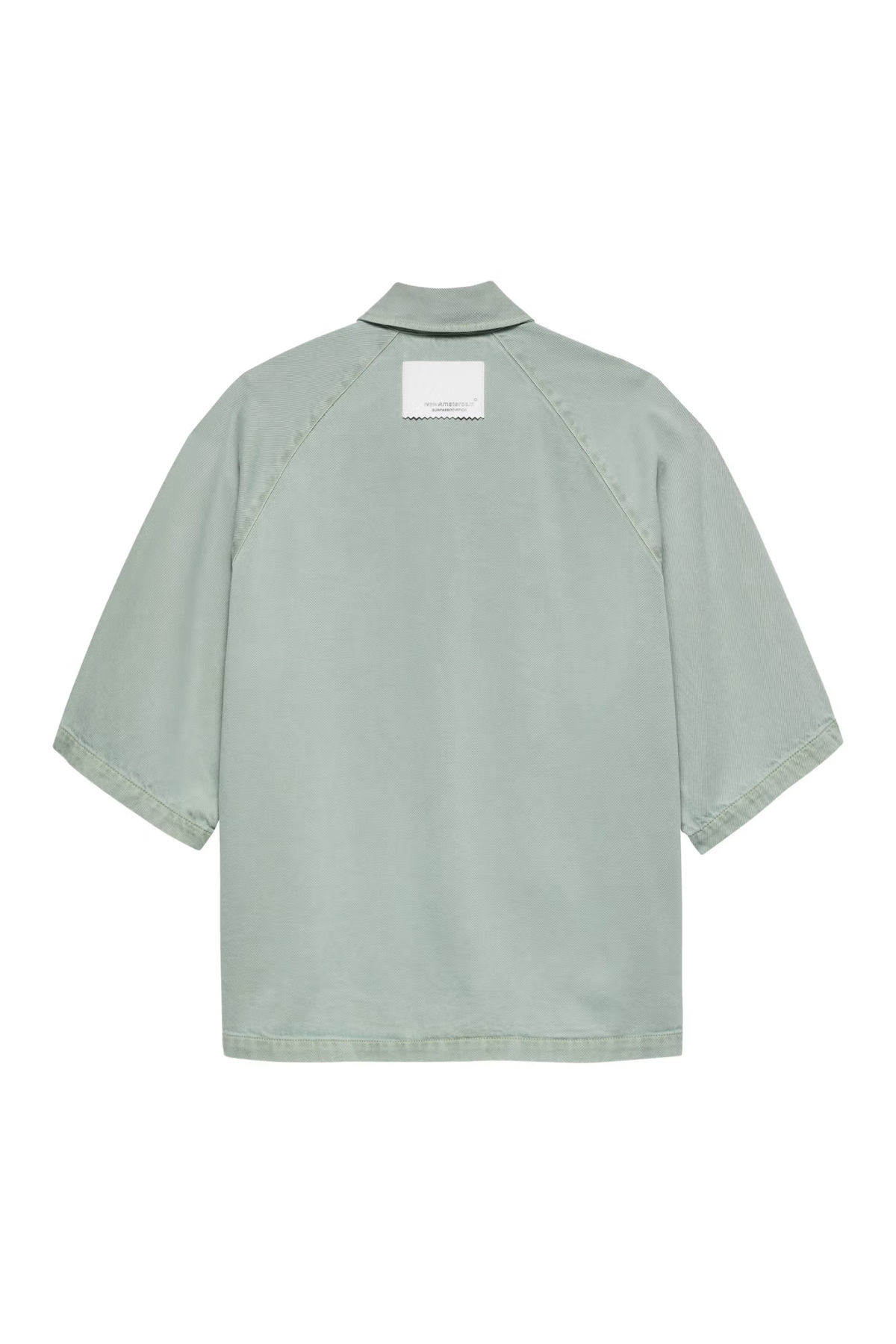 DENIM SHORT SLEEVE BUTTON-UP - MINT