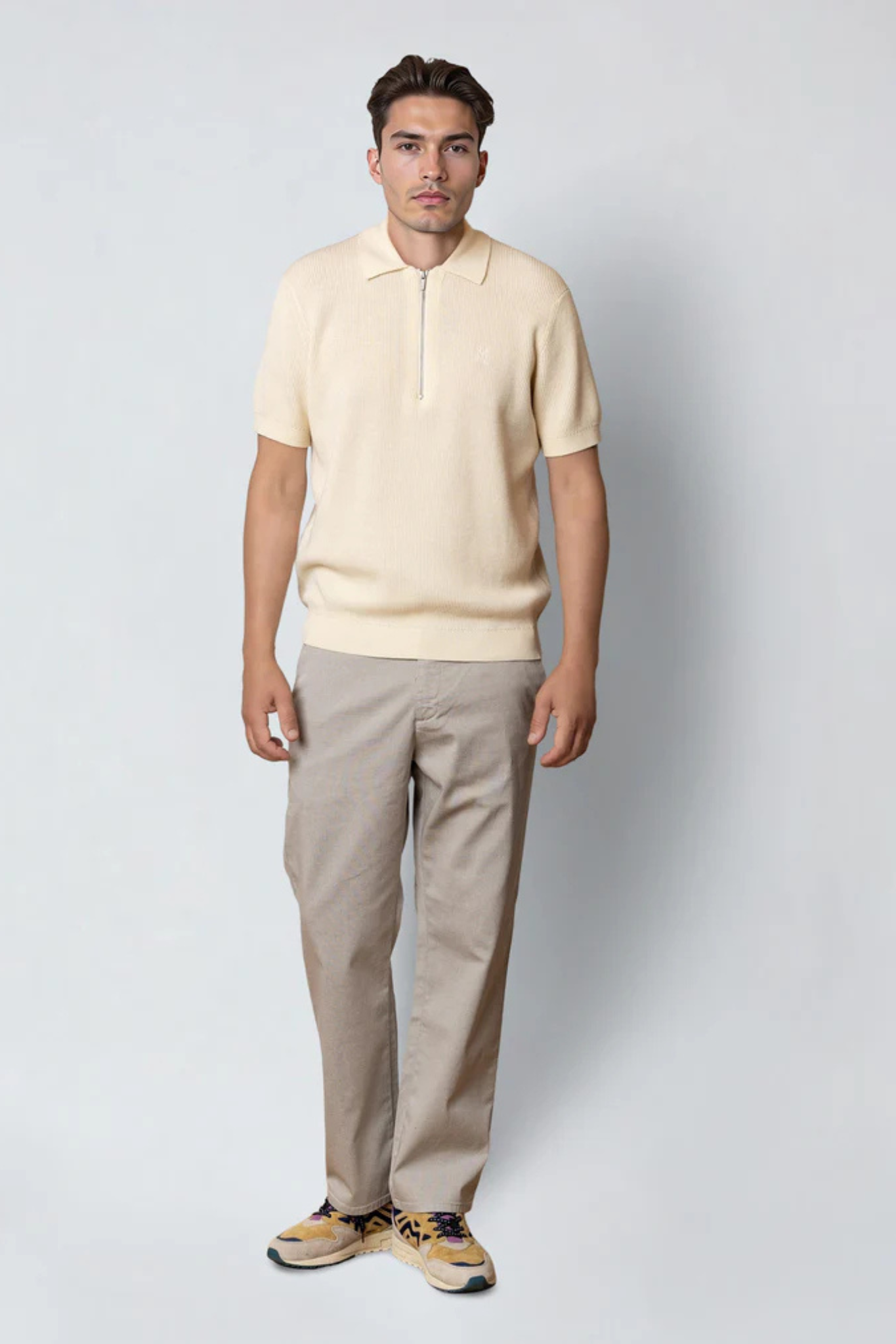 MARSEILLE DOBBY CHINOS PANTS - SOFT SAND
