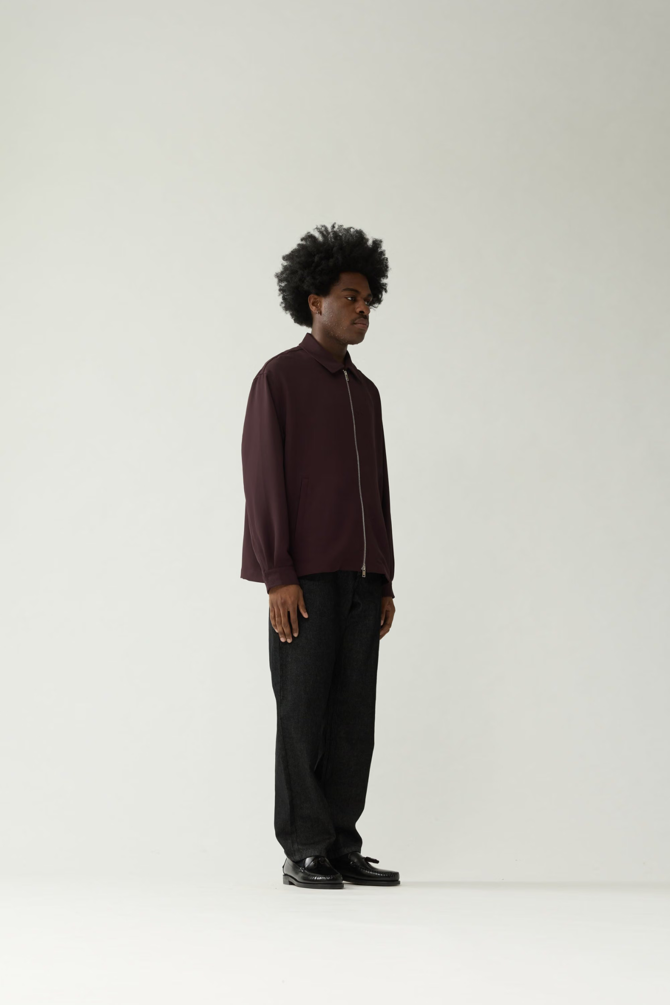 ZIP UP SHIRT  - WINE