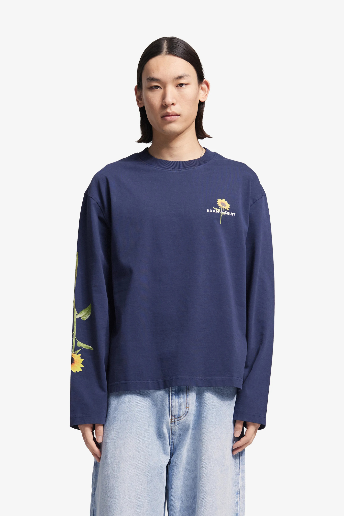 SUNFLOWER LONGSLEEVE T-SHIRT - MIDNIGHT BLUE