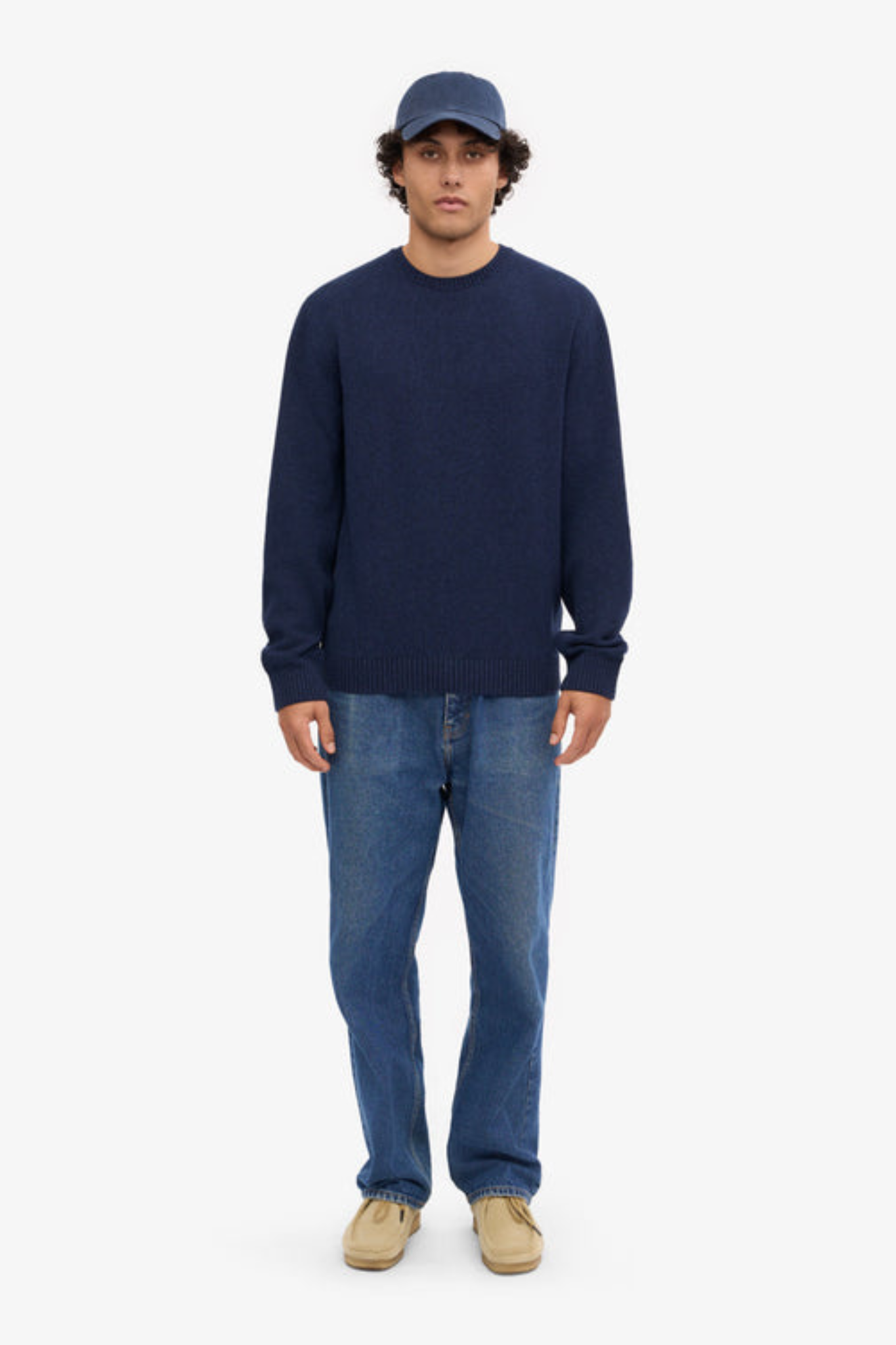 CLASSIC MERINO WOOL CREW - MARINE BLUE