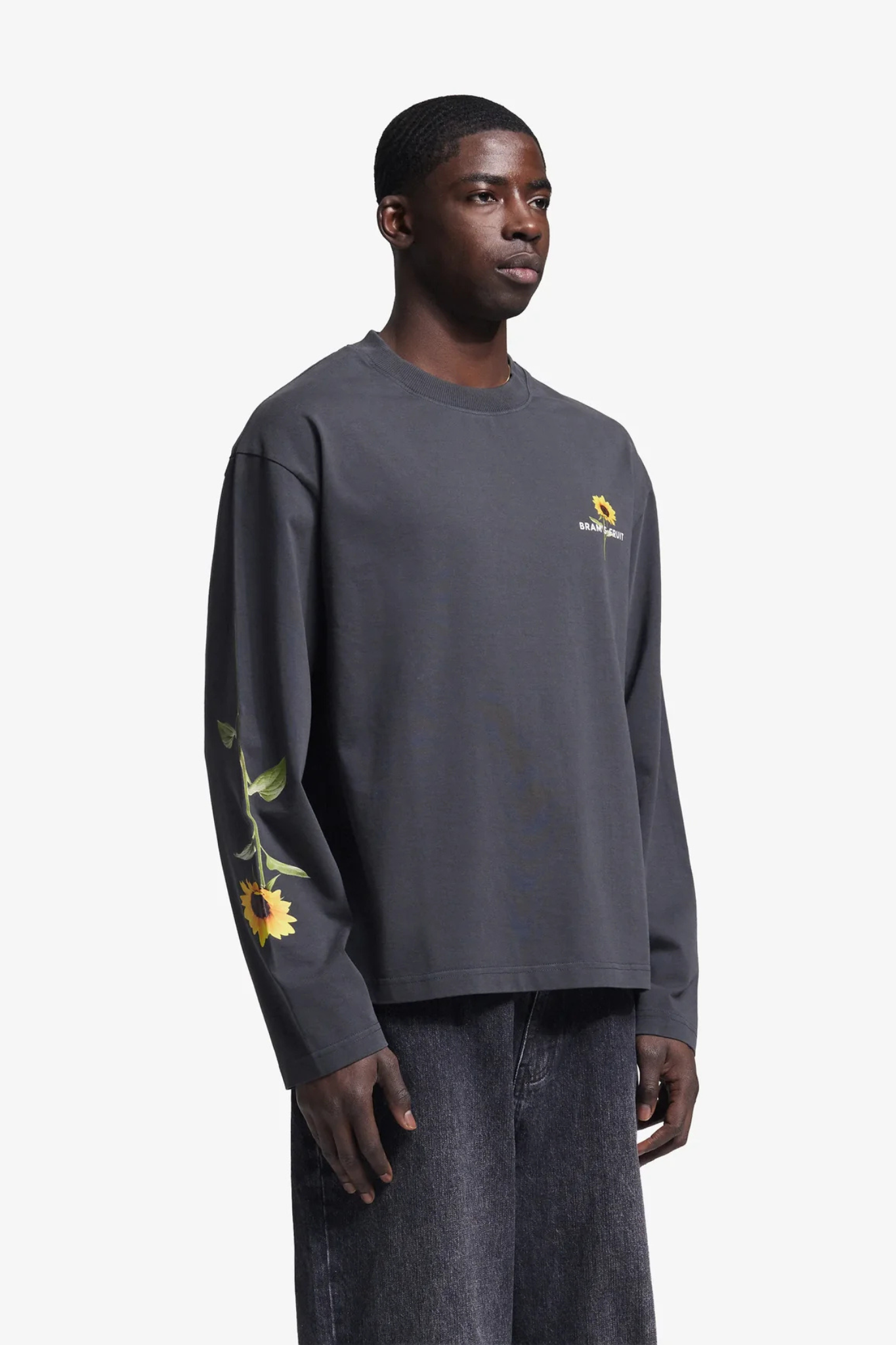 SUNFLOWER LONGSLEEVE T-SHIRT - SHADOW BLACK