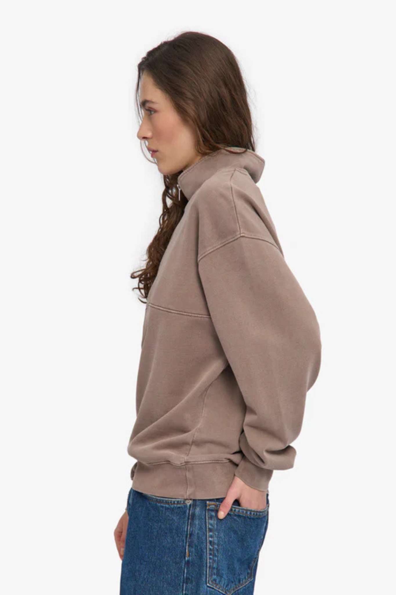 ORGANIC QUARTER ZIP - FADED KHAKI