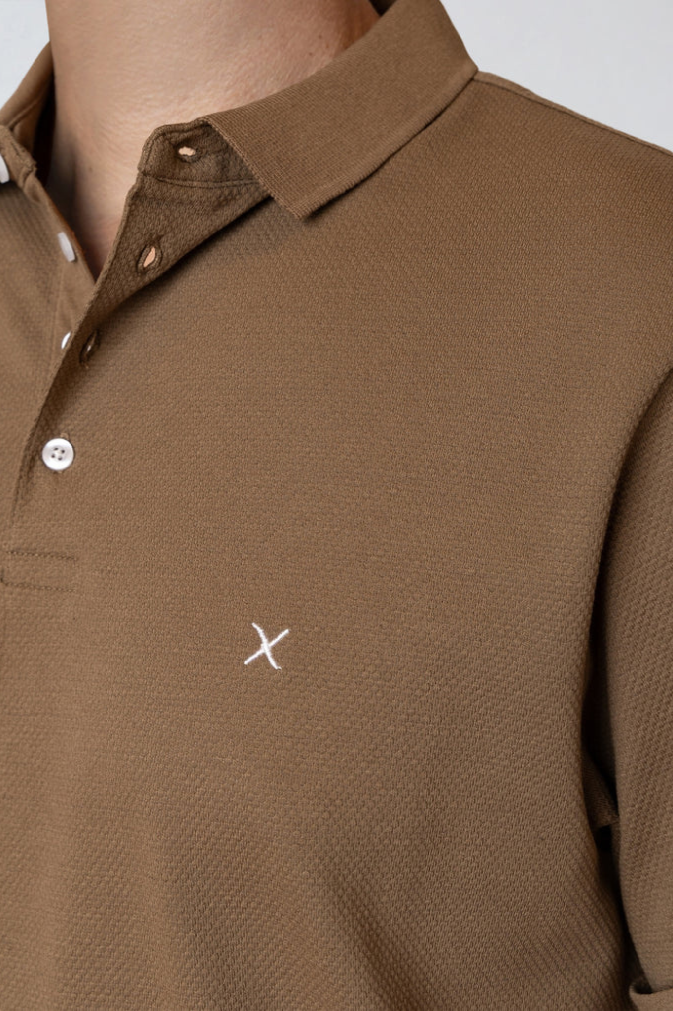 SILKERBORG STRETCH POLO - SHITAKE