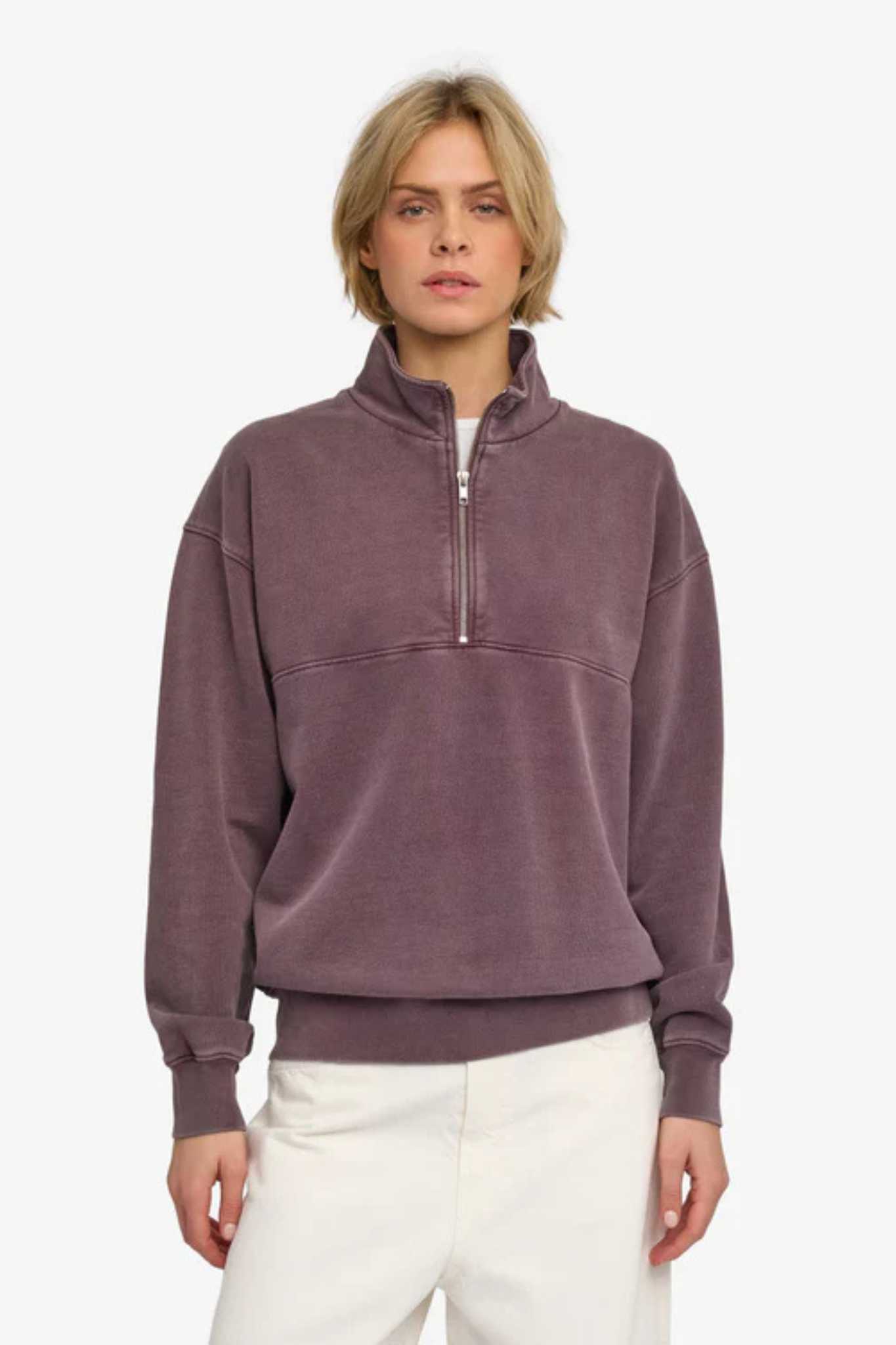 ORGANIC QUARTER ZIP - FADED GRAPE