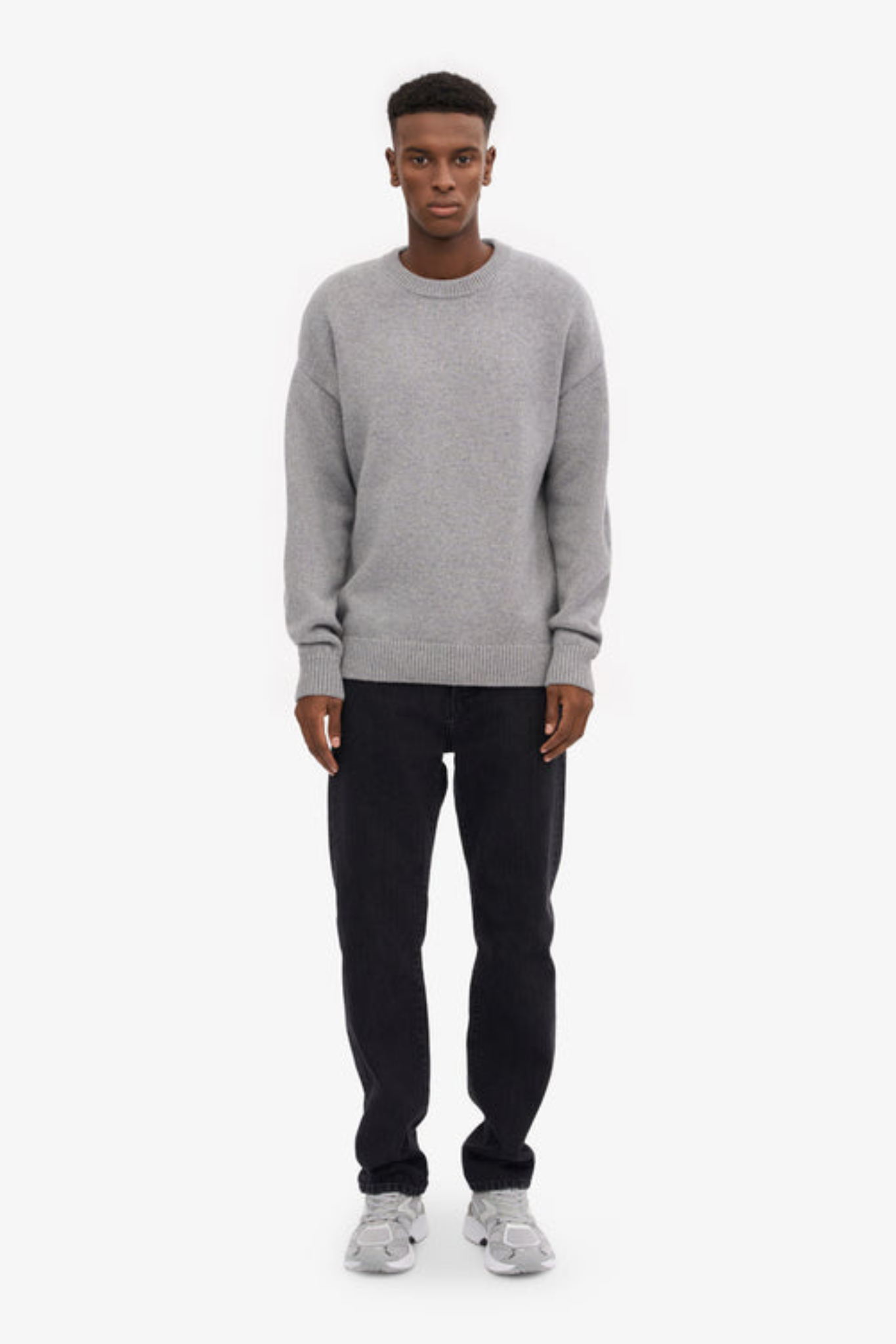 OVERSIZED MERINO WOOL CREW - HEATHER GREY