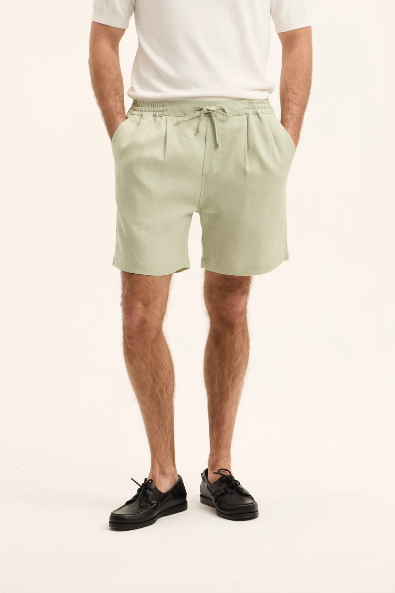 HLIN LINEN SHORT - BEIGE BROWN