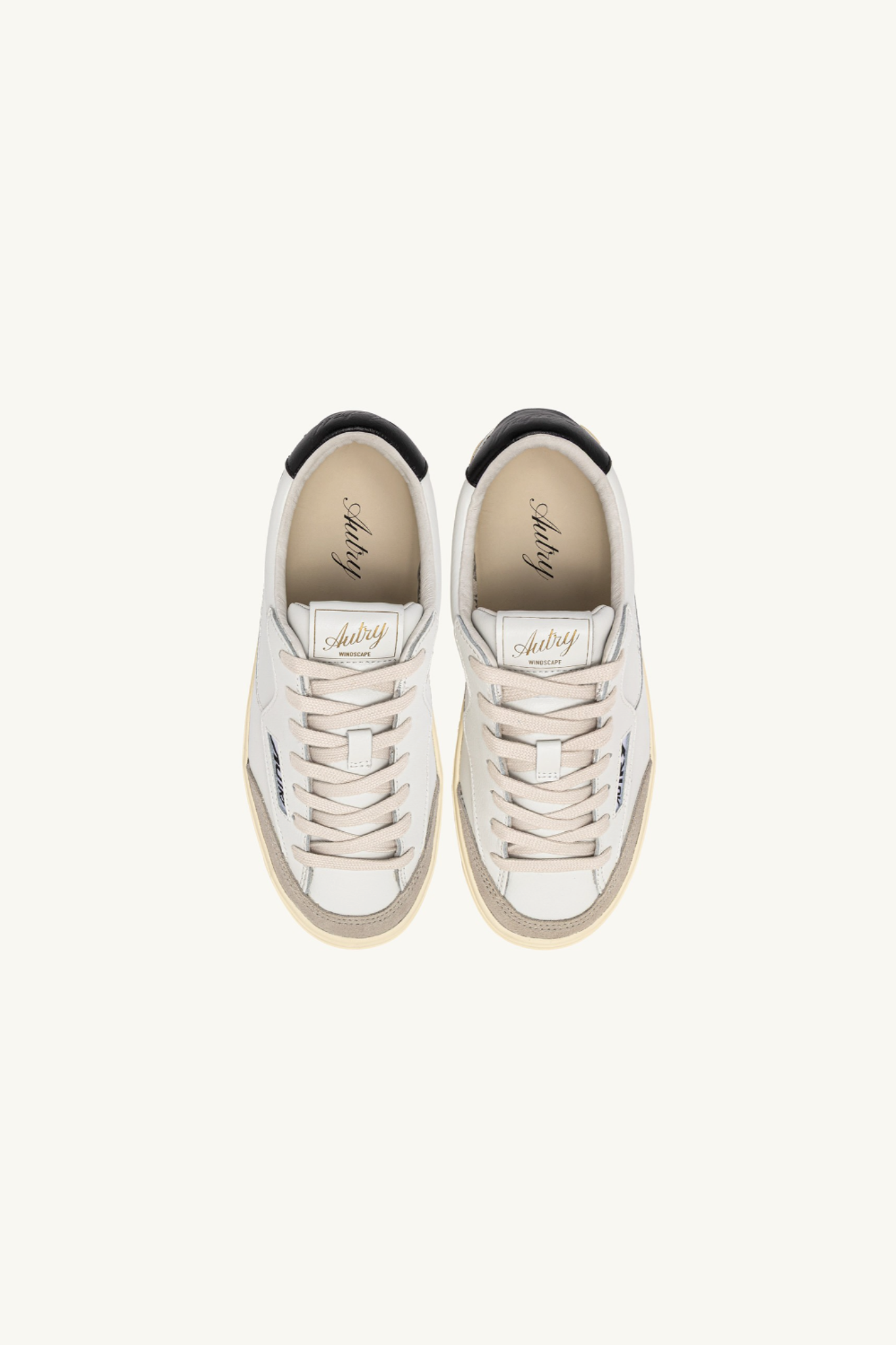 WINDSCAPE LOW WOMEN SNEAKERS - WHITE AND BLACK LEATHER