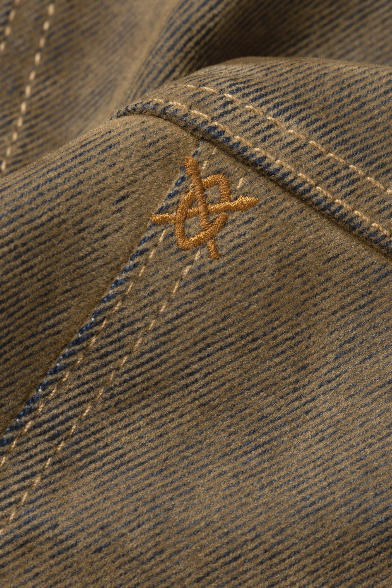 VELVET SHIELD DENIM JACKET - BROWN