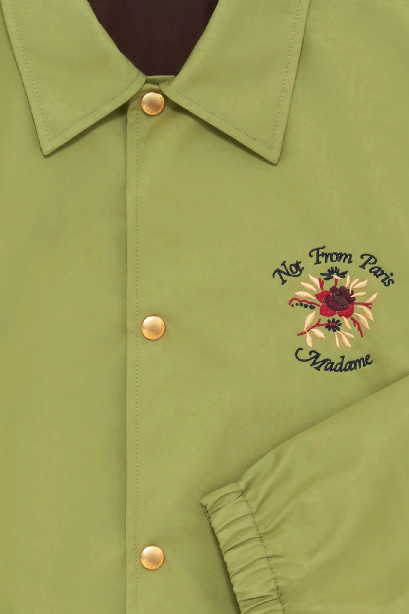 VESTE SLOGAN ROSE - OLIVE