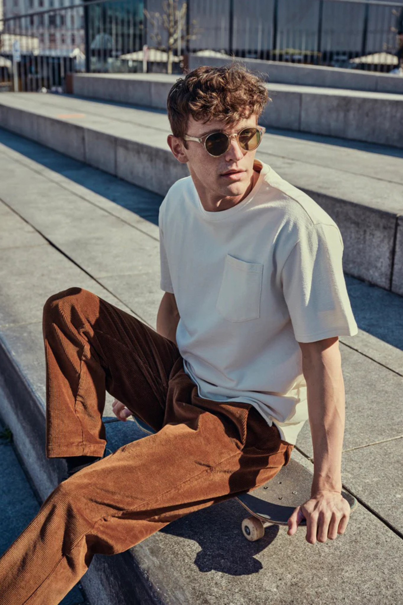 CALTON STRUCTURED T-SHIRT - ECRU