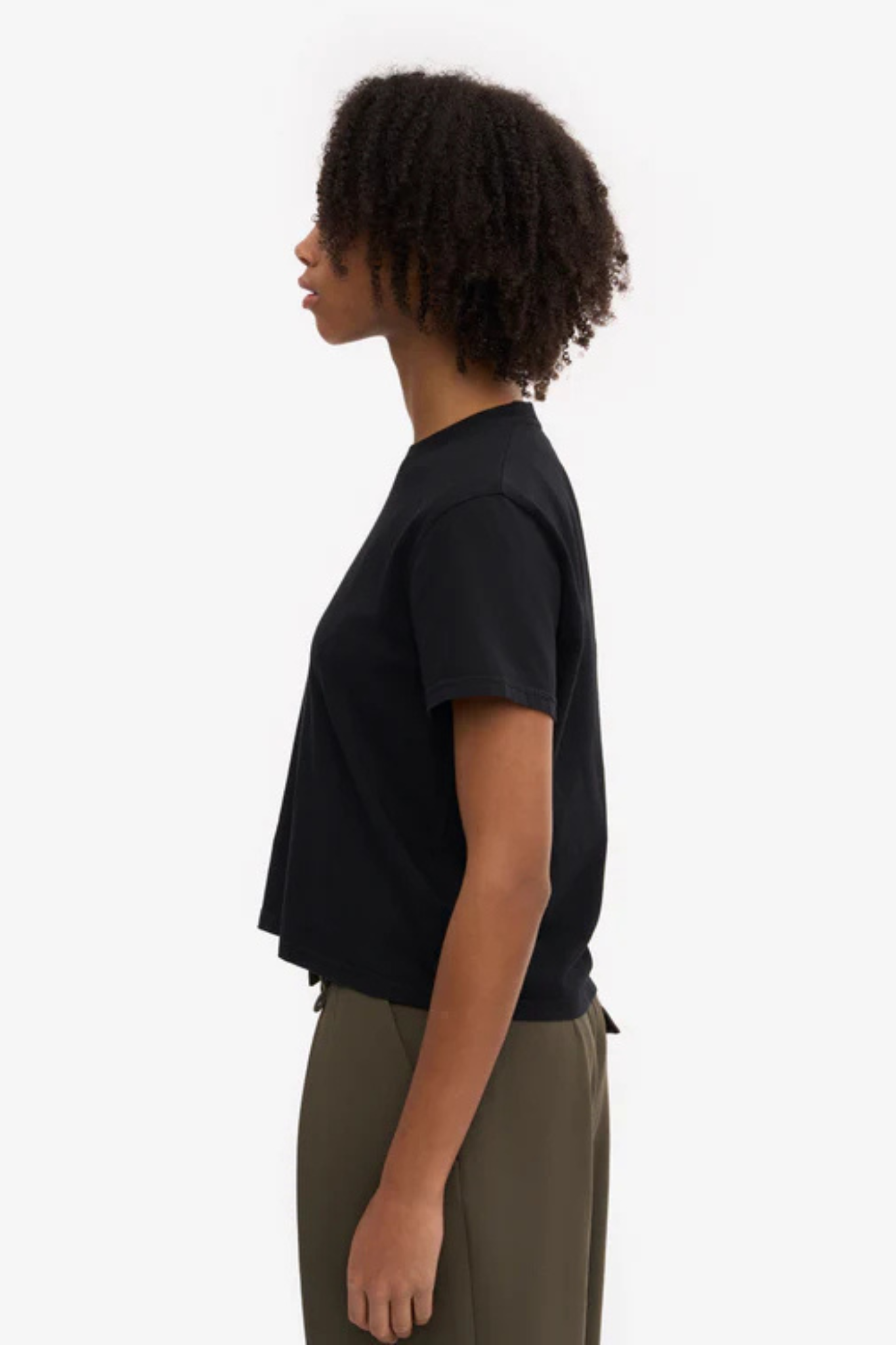 ORGANIC BOXY CROP T-SHIRT - DEEP BLACK