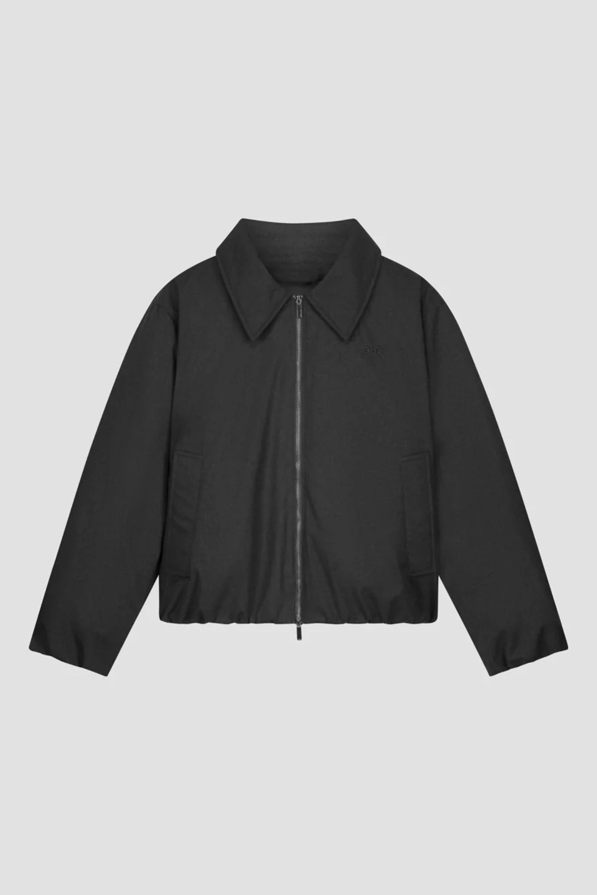 GEWATTEERD JACK MET PEACH-FINISH - HOUTSKOOLGRIJS
