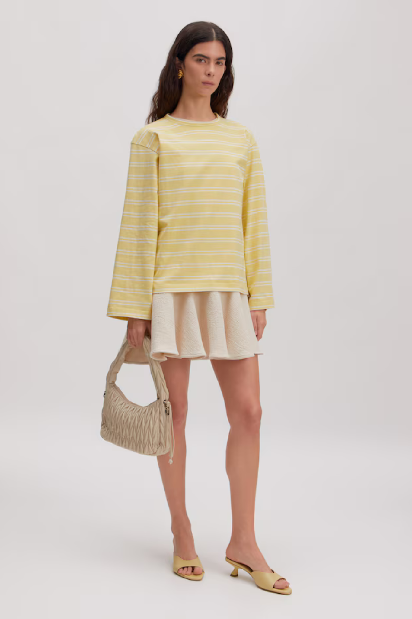 VERLEE LONGSLEEVE - STRIPES: DUSTY YELLOW + EGRET