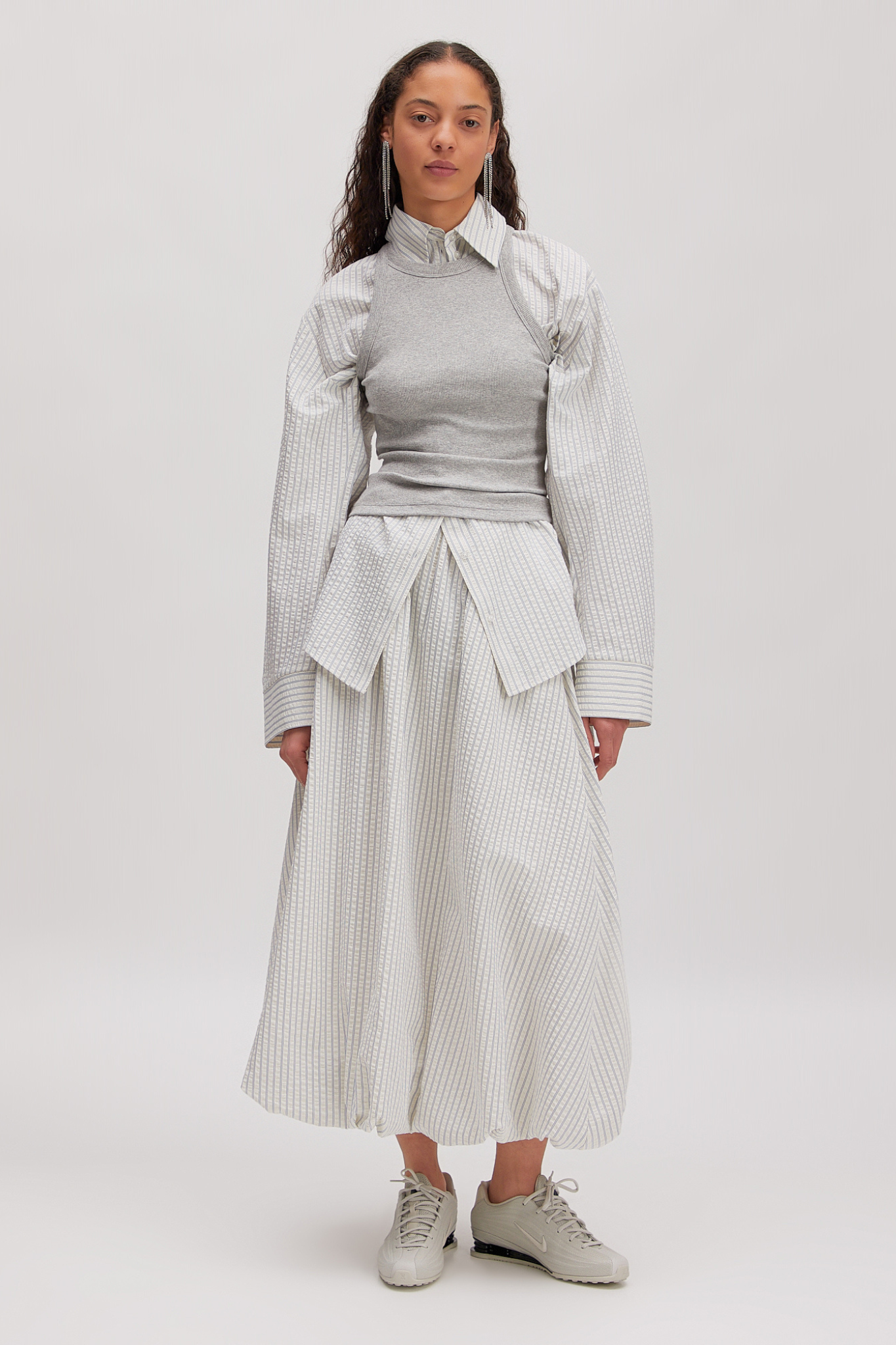 REYNA SKIRT - CREAM AND BLUE STRIPE