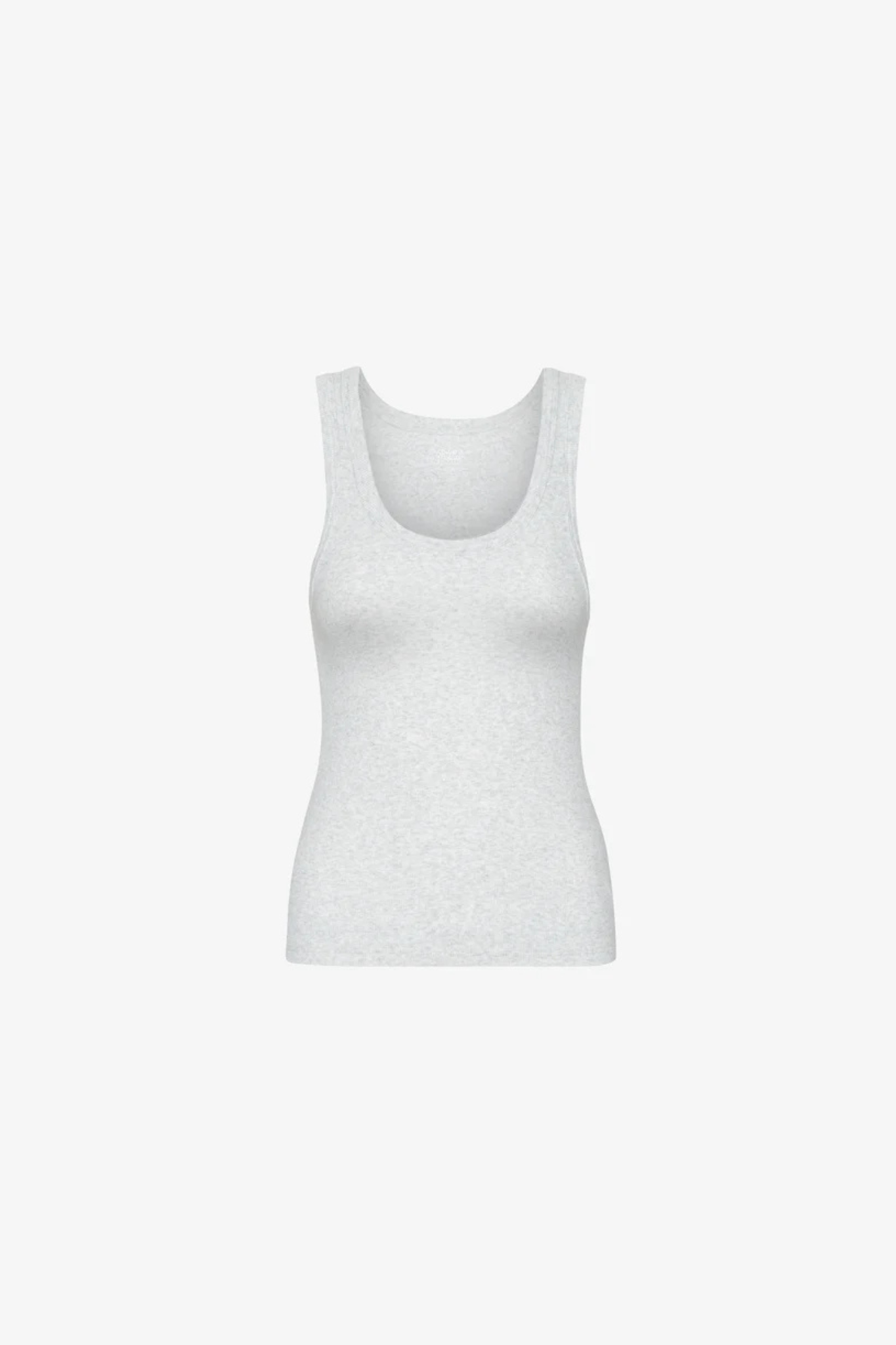 ORGANIC RIB TANK TOP WOMEN - SNOW MELANGE