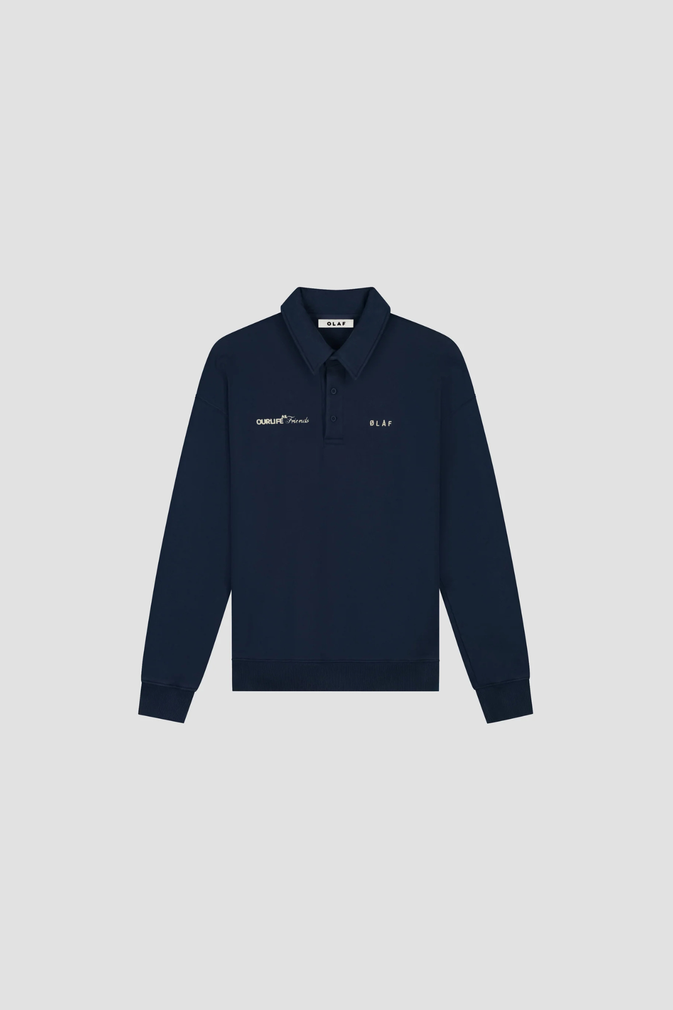 SCRIPT FRIENDS OVERSIZED POLO - NAVY