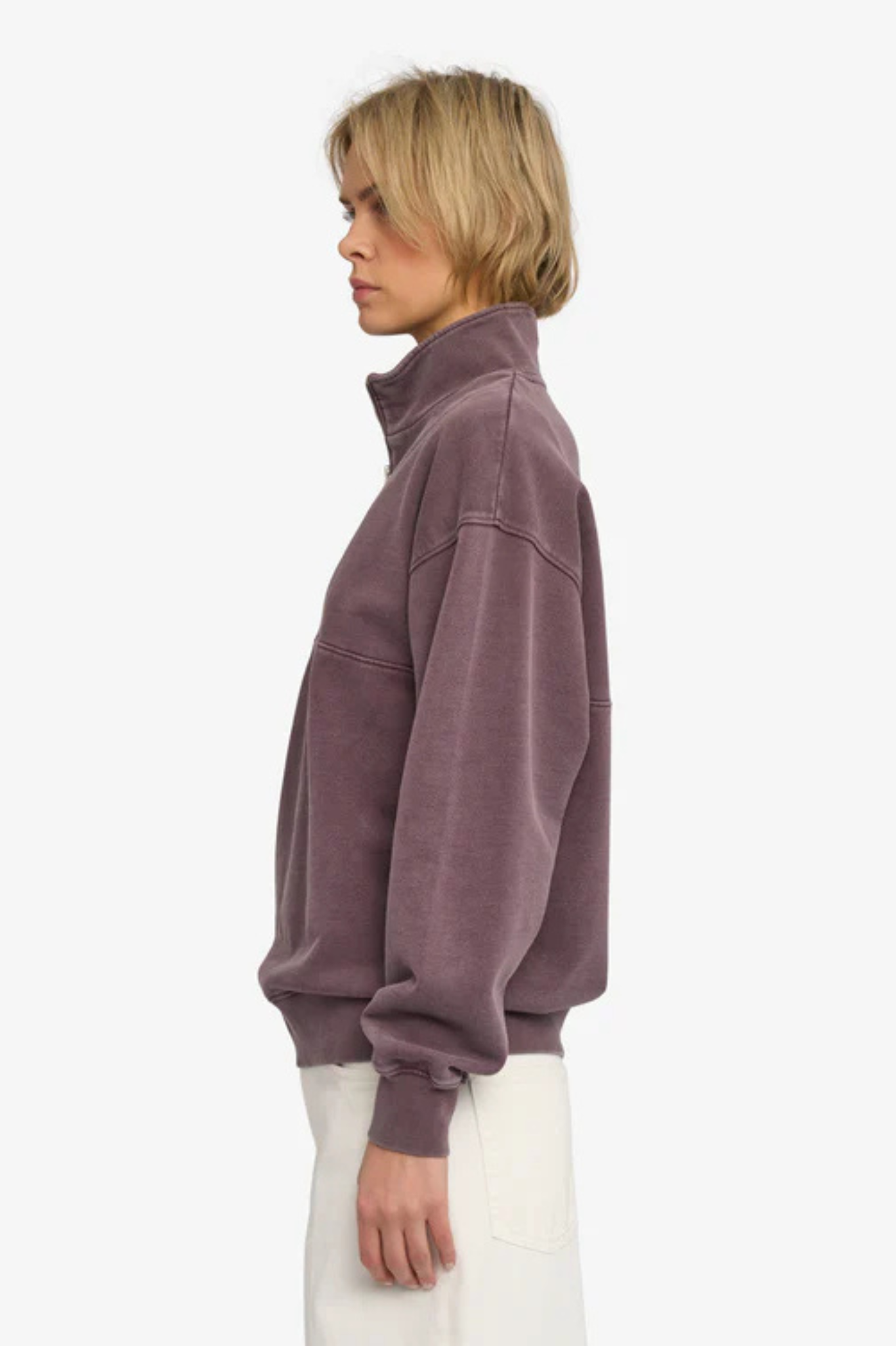 ORGANIC QUARTER ZIP - FADED GRAPE