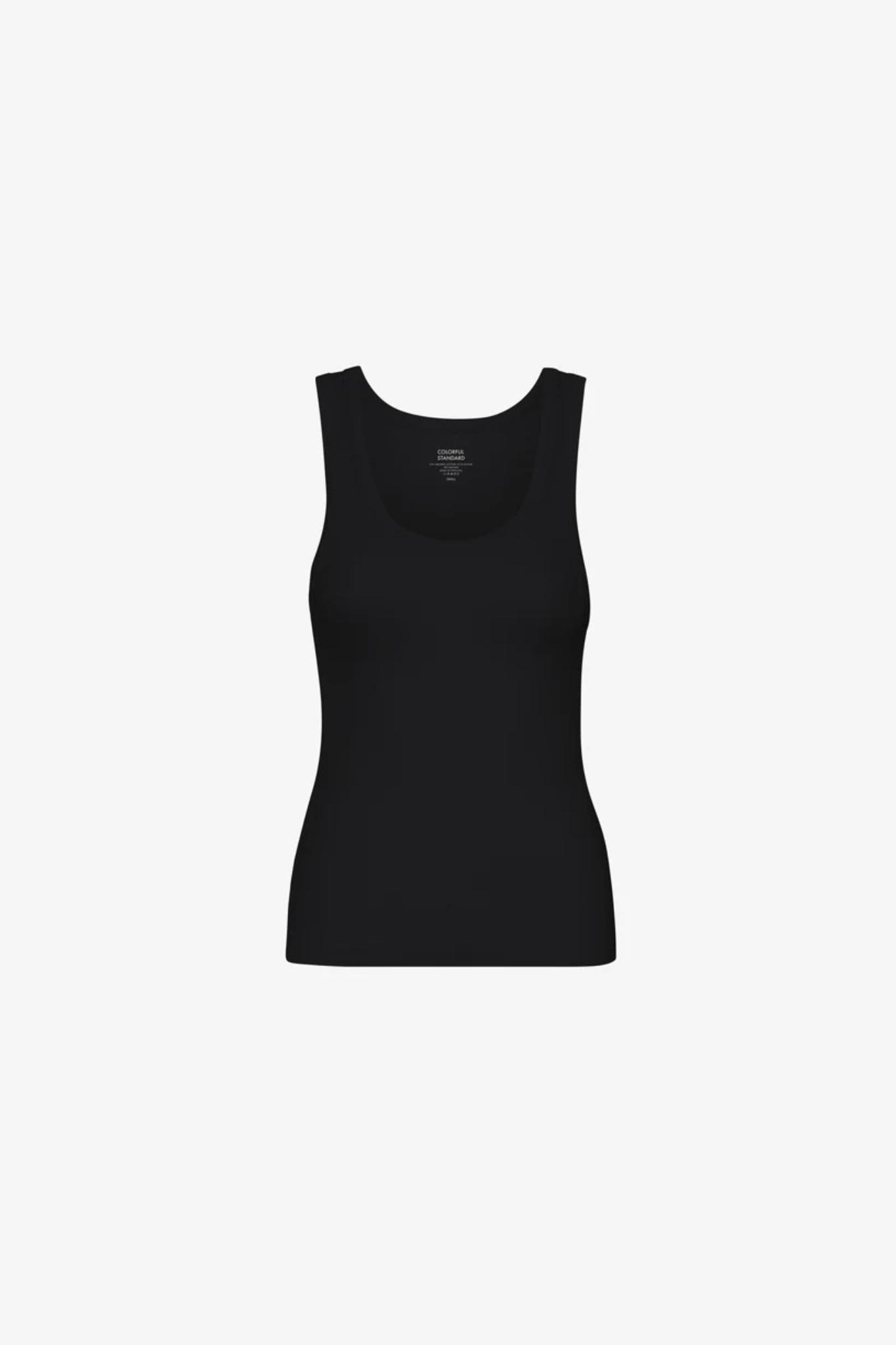 ORGANIC RIB TANK TOP WOMEN - DEEP BLACK