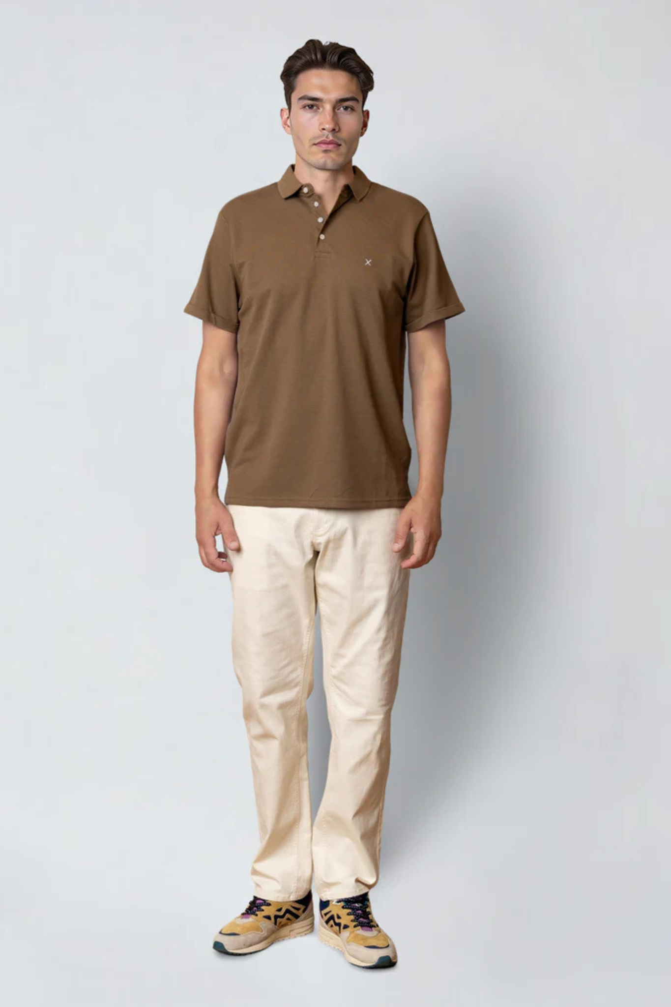SILKERBORG STRETCH POLO - SHITAKE