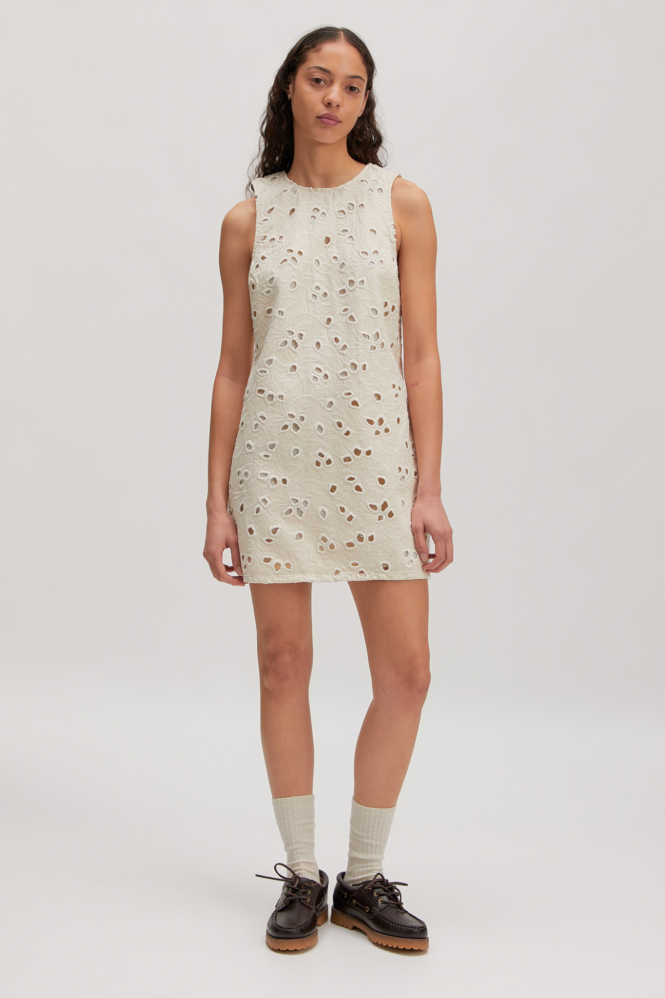 NICKY DENIM DRESS - NATURAL BEIGE
