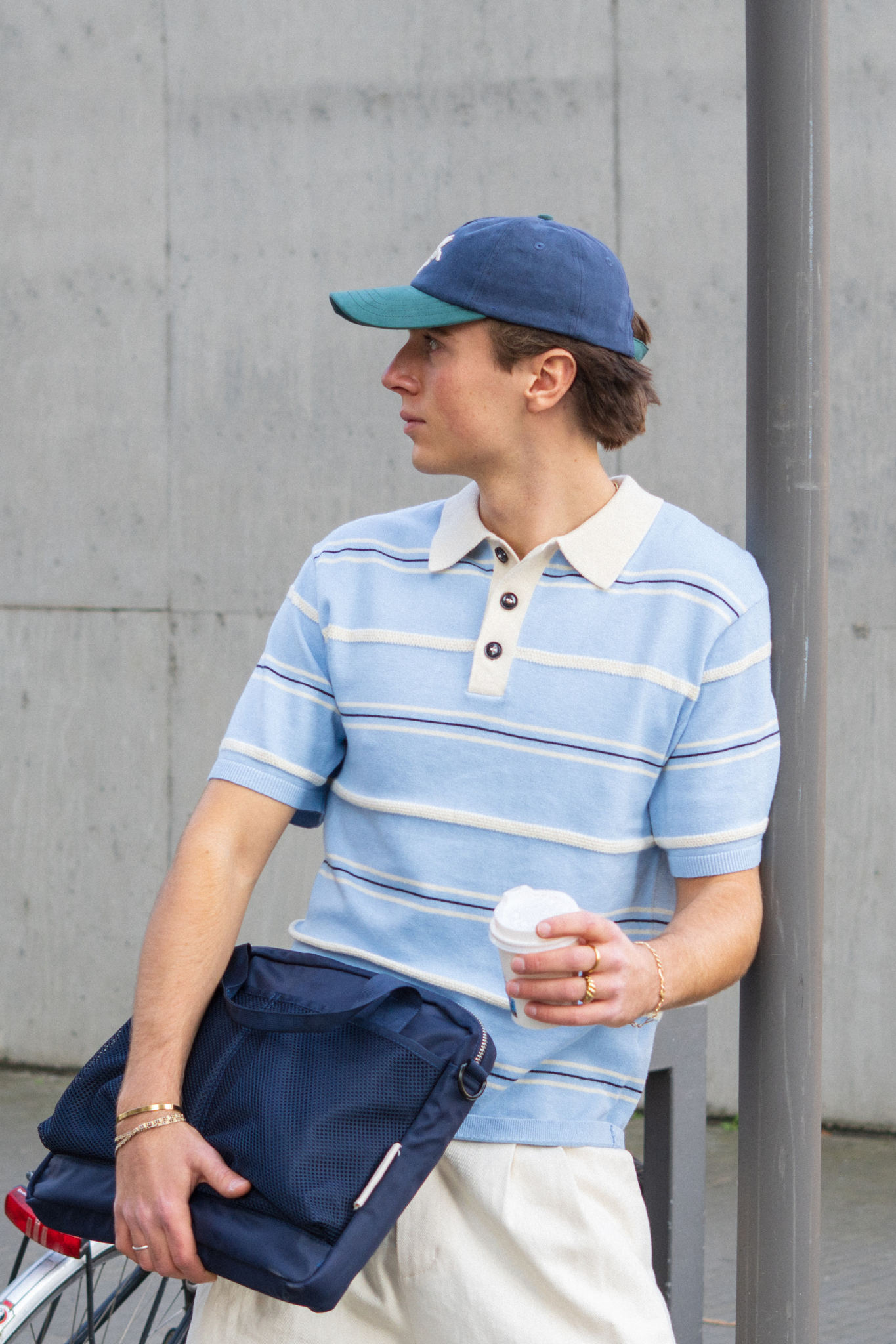 LUNDY STRIPE POLO - LIGHT BLUE