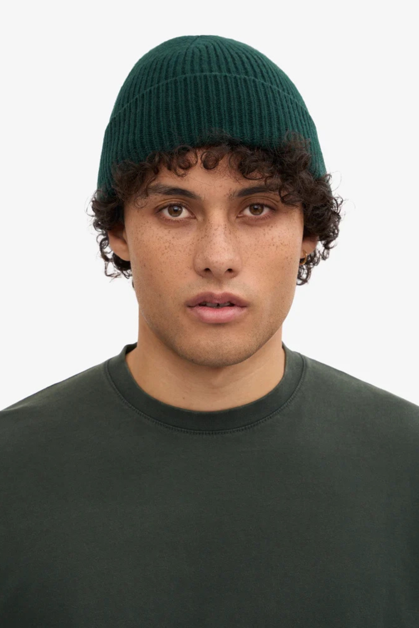 MERINO WOOL BEANIE - EMERALD GREEN